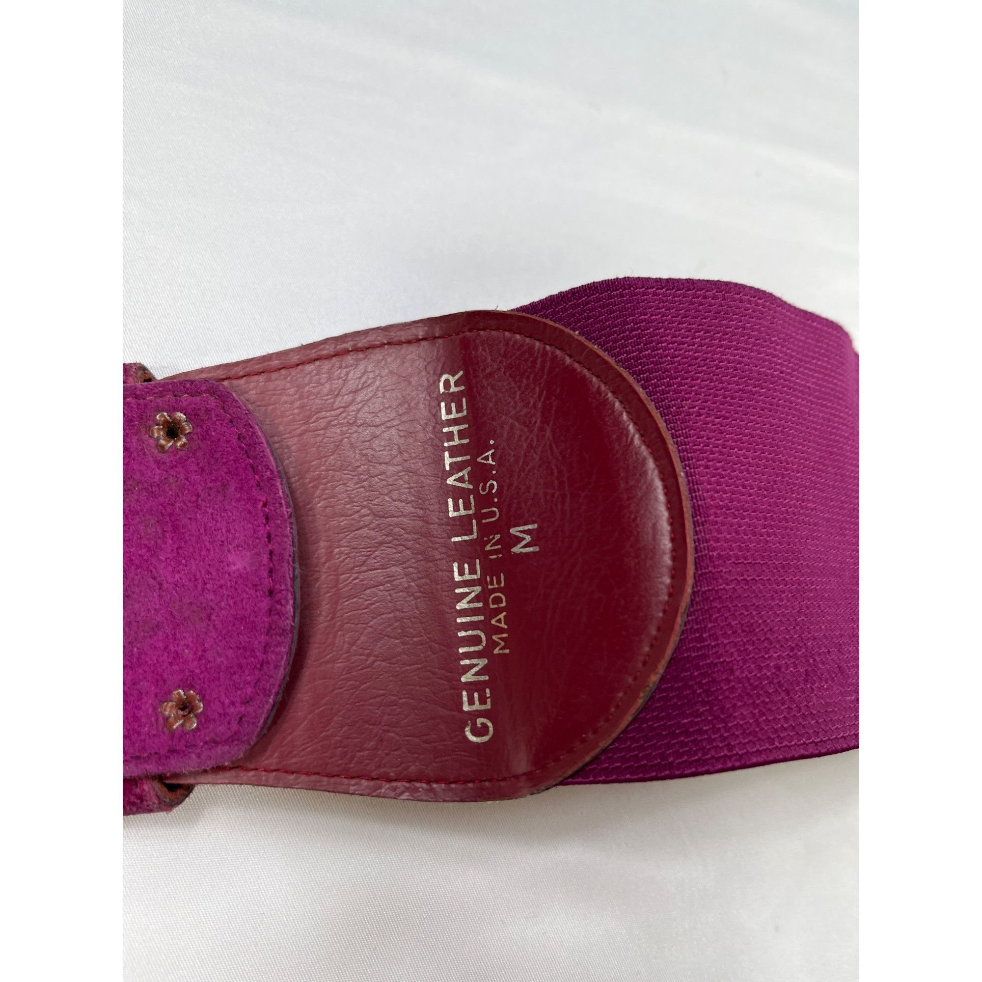 Express Vintage Express Womens Purple Leather Belt SKU 7548 Size M Size ONE SIZE - 2 Thumbnail