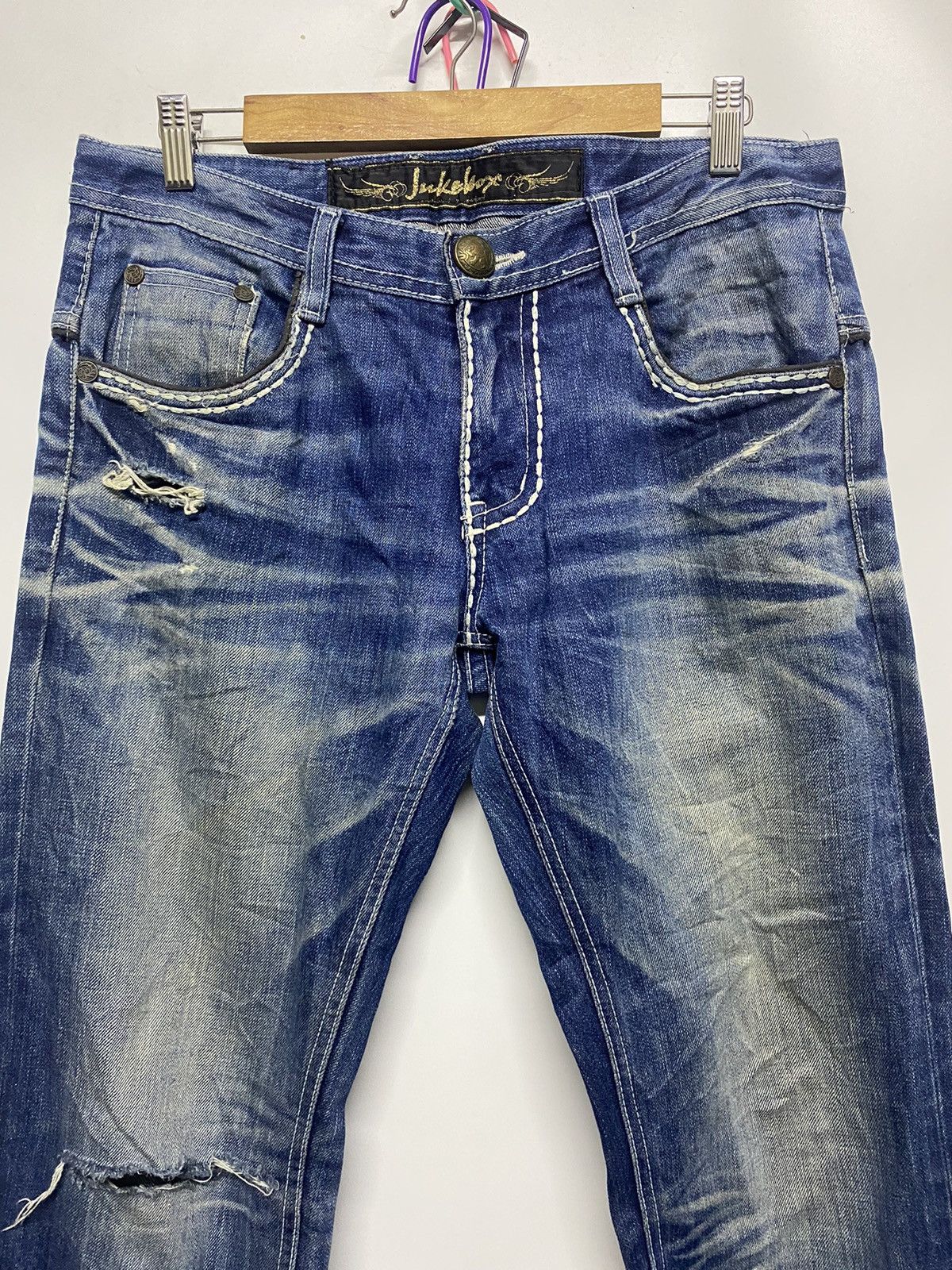 Japanese Brand JUKEBOX Japanese Brand Distressed Denim Jeans Fashion Street Size US 34 / EU 50 - 3 Thumbnail