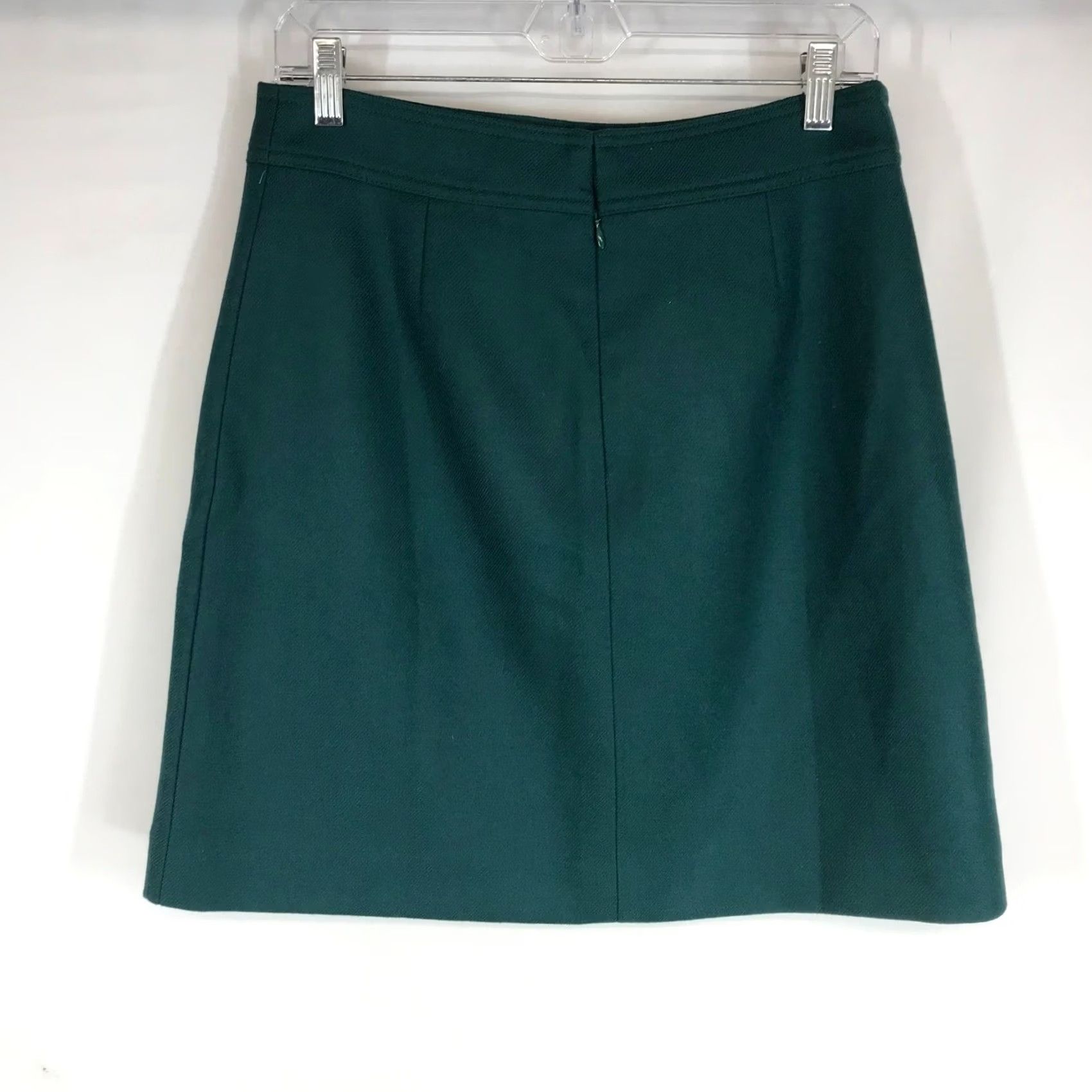 J.Crew J.Crew Womens Forest Green Wool A-Line Mini Skirt Size 6 Lined Back Zip Size 28" / US 6 / IT 42 - 4 Thumbnail