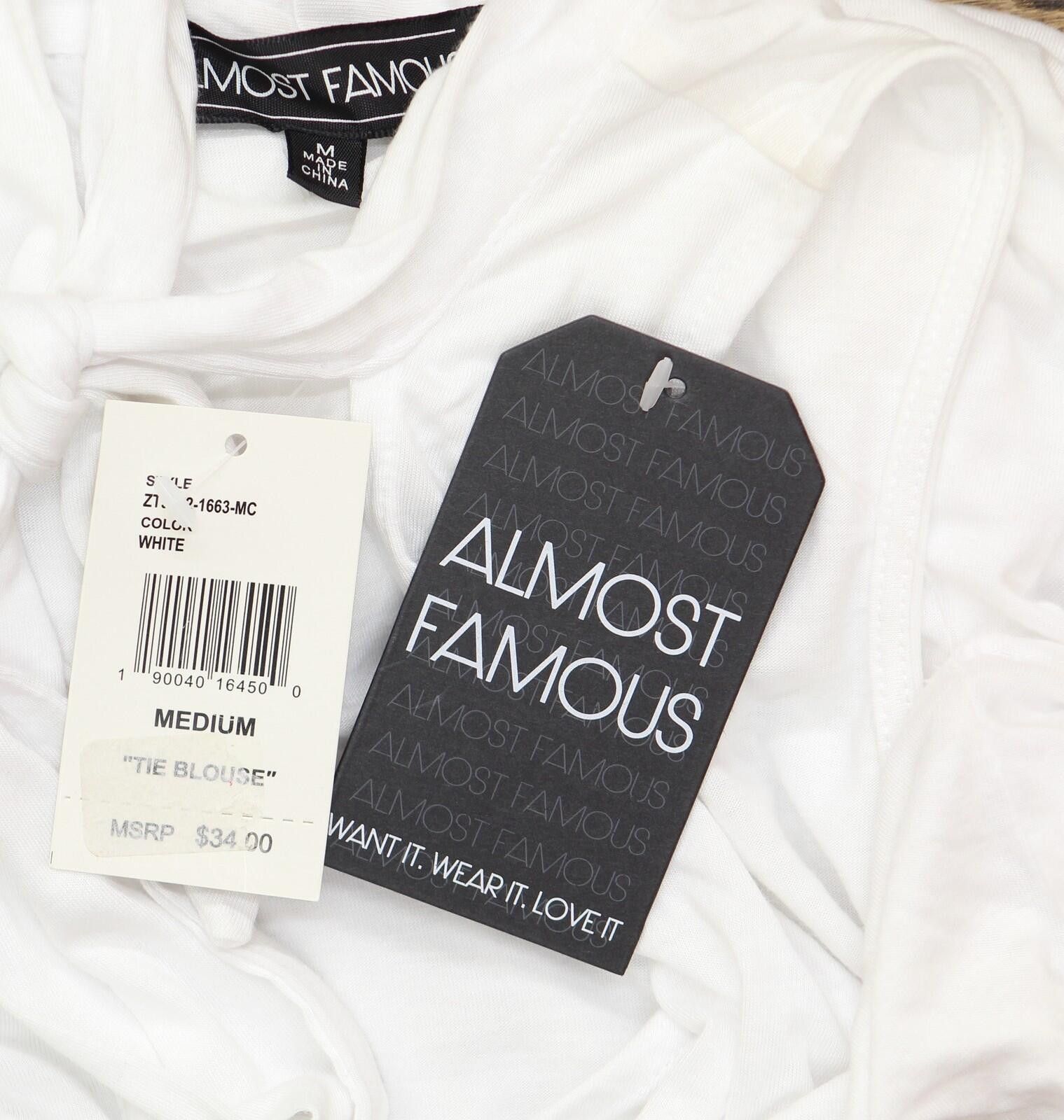 Almost Famous Nwt Almost Famous Juniors Tie-neck Tank Blouse Top White M Size M / US 6-8 / IT 42-44 - 4 Thumbnail