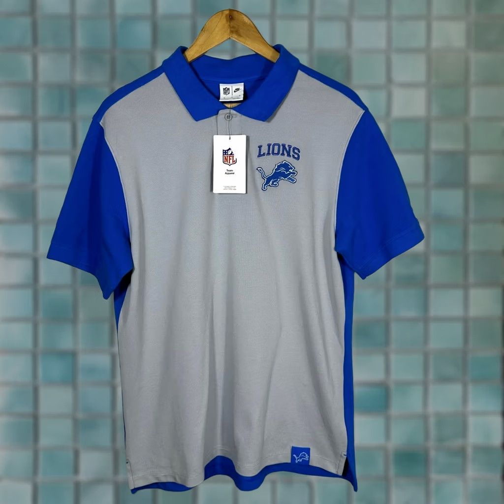 Nike Nike NFL Detroit Lions Polo Shirt Mens M Gray Blue Short Sleeve Football Size US M / EU 48-50 / 2 - 1 Thumbnail