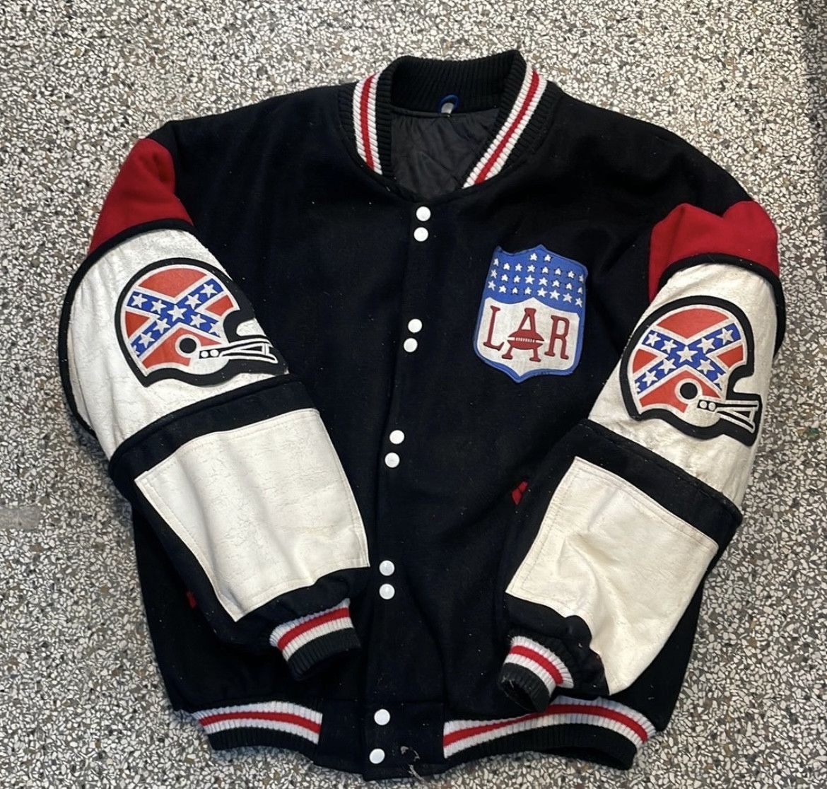 Vintage Vintage LAR Wool Leather Varsity Jacket Retro Football Size US L / EU 52-54 / 3 - 1 Thumbnail
