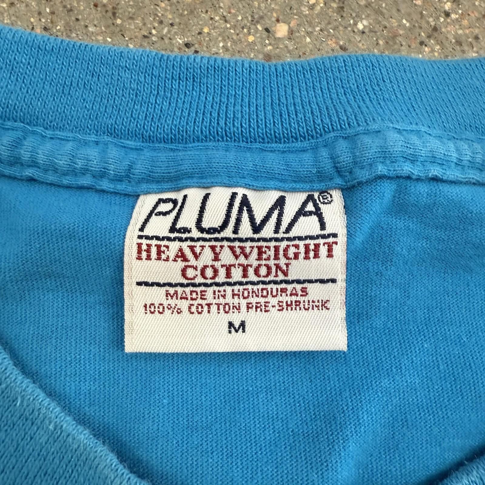 Puma Pluma T-Shirt Mens M Blue Heavyweight Cotton Blank Crewneck Size US M / EU 48-50 / 2 - 2 Thumbnail