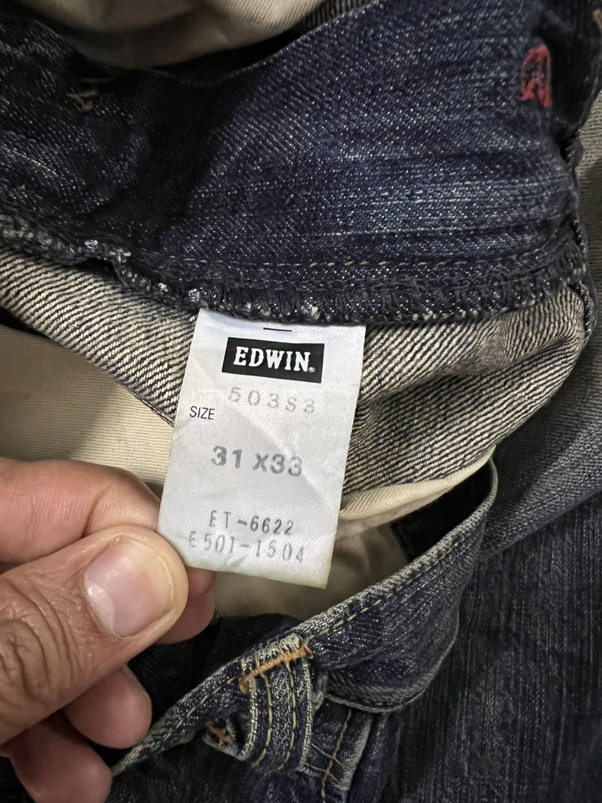Edwin × If Six Was Nine × Le Grande Bleu (L.G.B.) 💥BAGGY💥VINTAGE EDWIN 503S DISTRESS MUD WASH JEANS Size US 31 - 23 Thumbnail