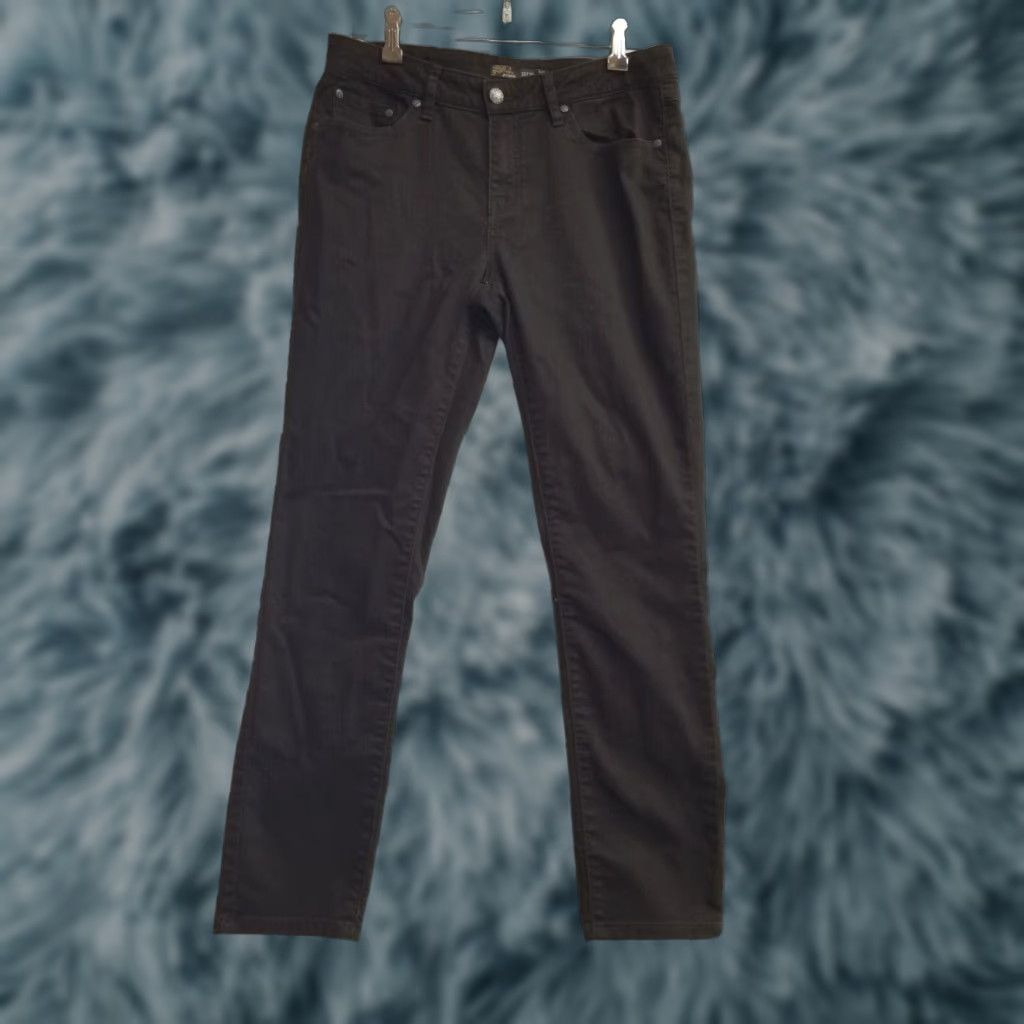 Prana Prana Jeans Women Tall 10 Inseam 35 Slim Straight Mid Rise Brown Denim Cotton Blend Pockets Belt Loops Button VintageNo Size 32" / US 10 / IT 46 - 1 Thumbnail