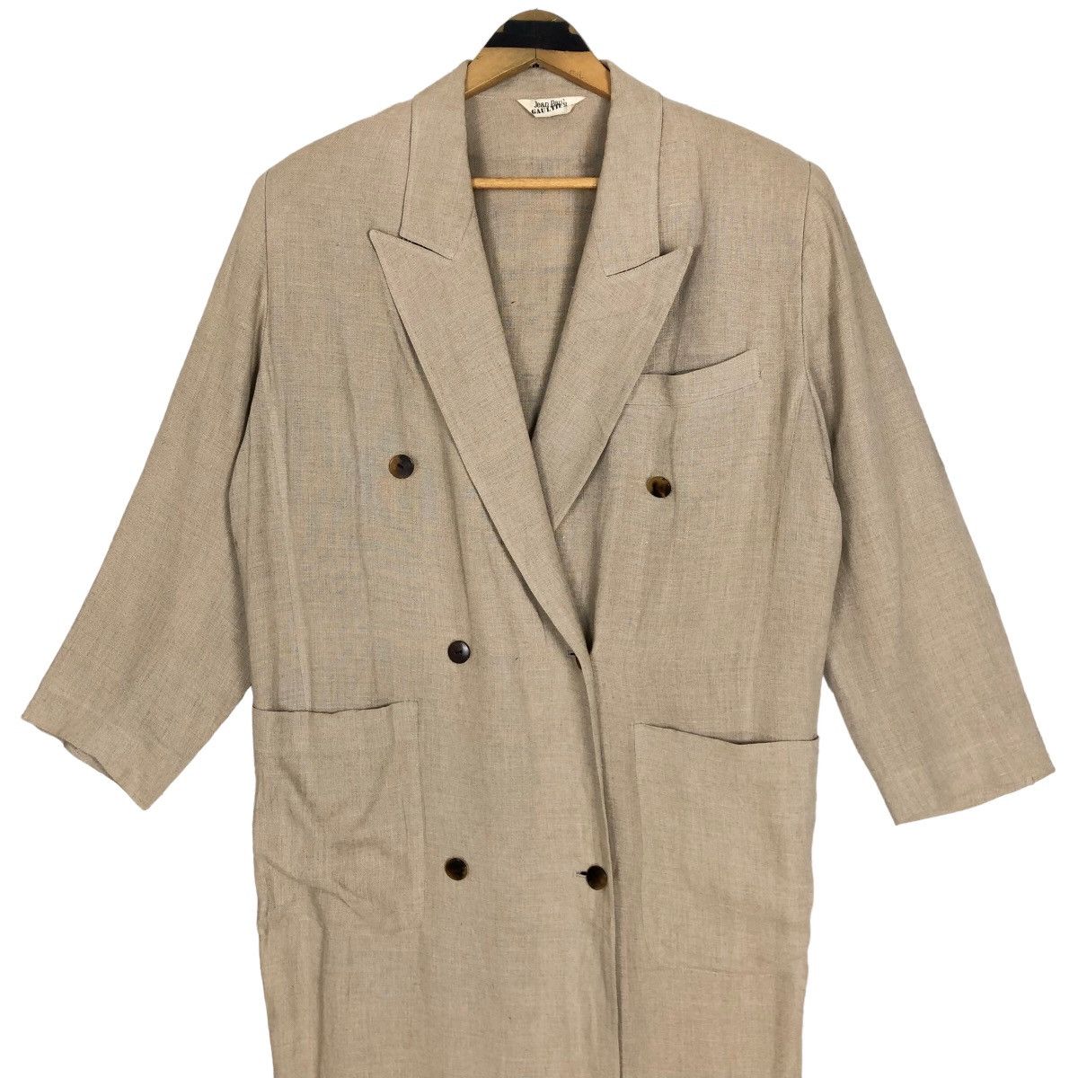 Jean Paul Gaultier Vintage 80s Jean Paul Gaultier Hemp Trench Coat Car Coat Size US L / EU 52-54 / 3 - 3 Thumbnail