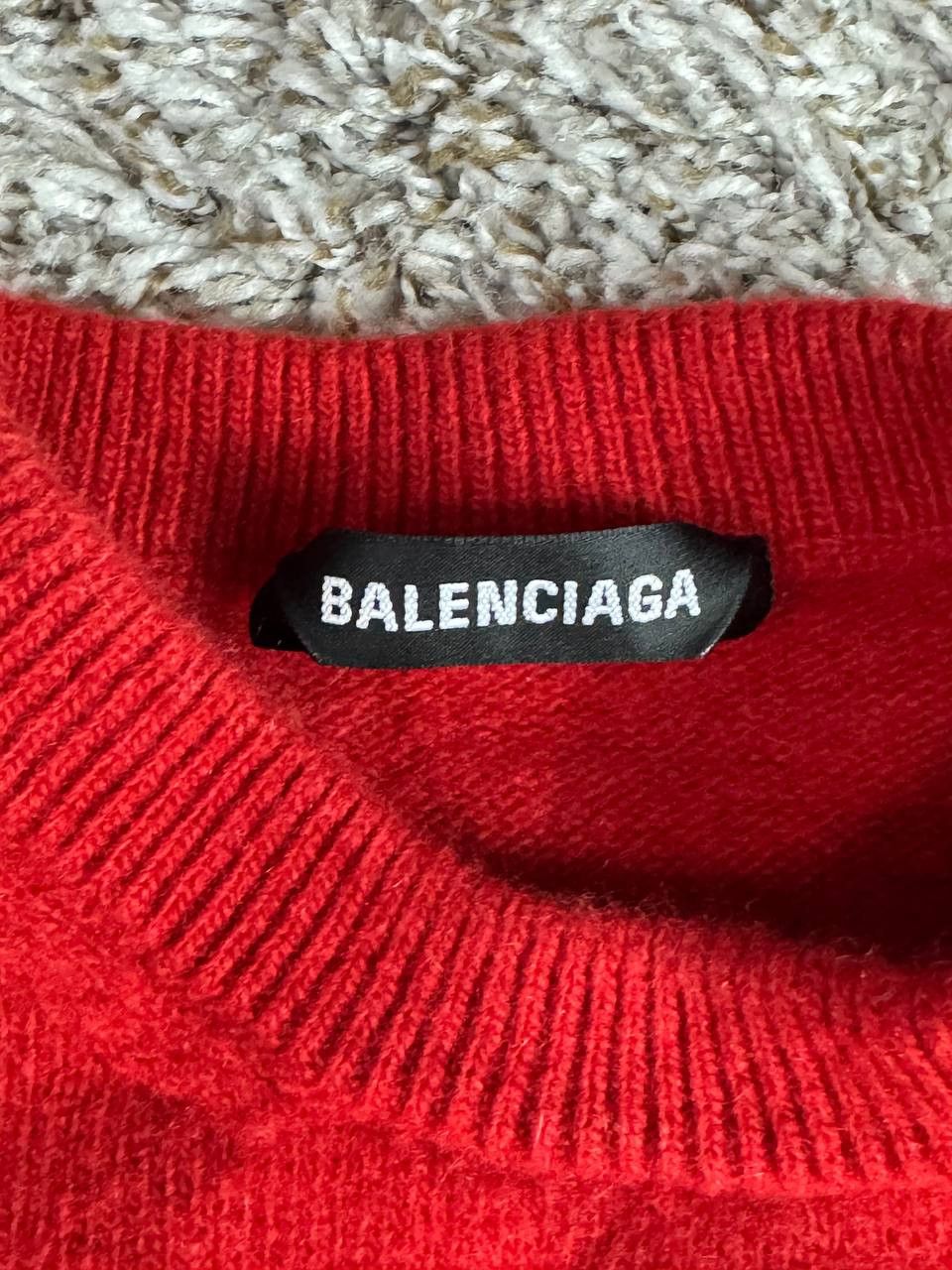 Balenciaga Balenciaga Club Logo Crewneck Sweater in Cashmere & Wool Size US S / EU 44-46 / 1 - 5 Thumbnail