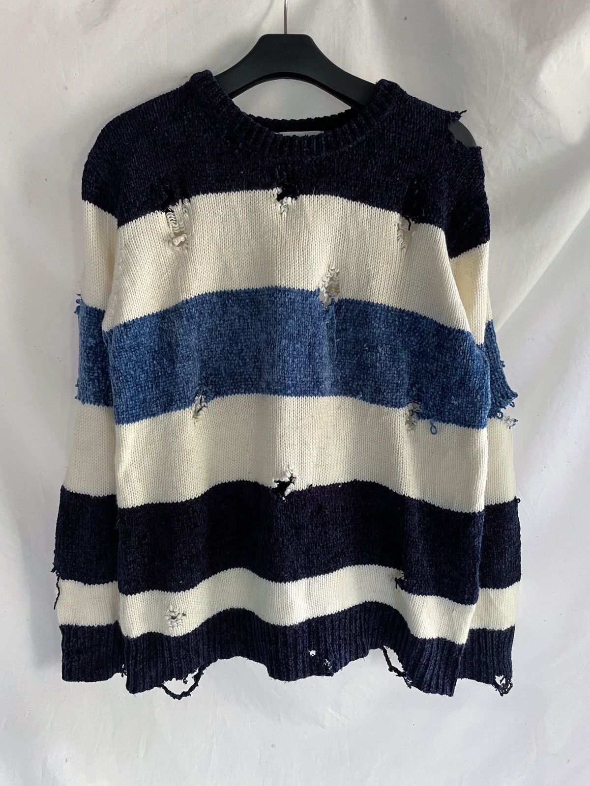 14th Addiction AVAIL JAPANESE BRAND GRUNGE DISTRESSED STRIPED KNIT Size US M / EU 48-50 / 2 - 1 Thumbnail