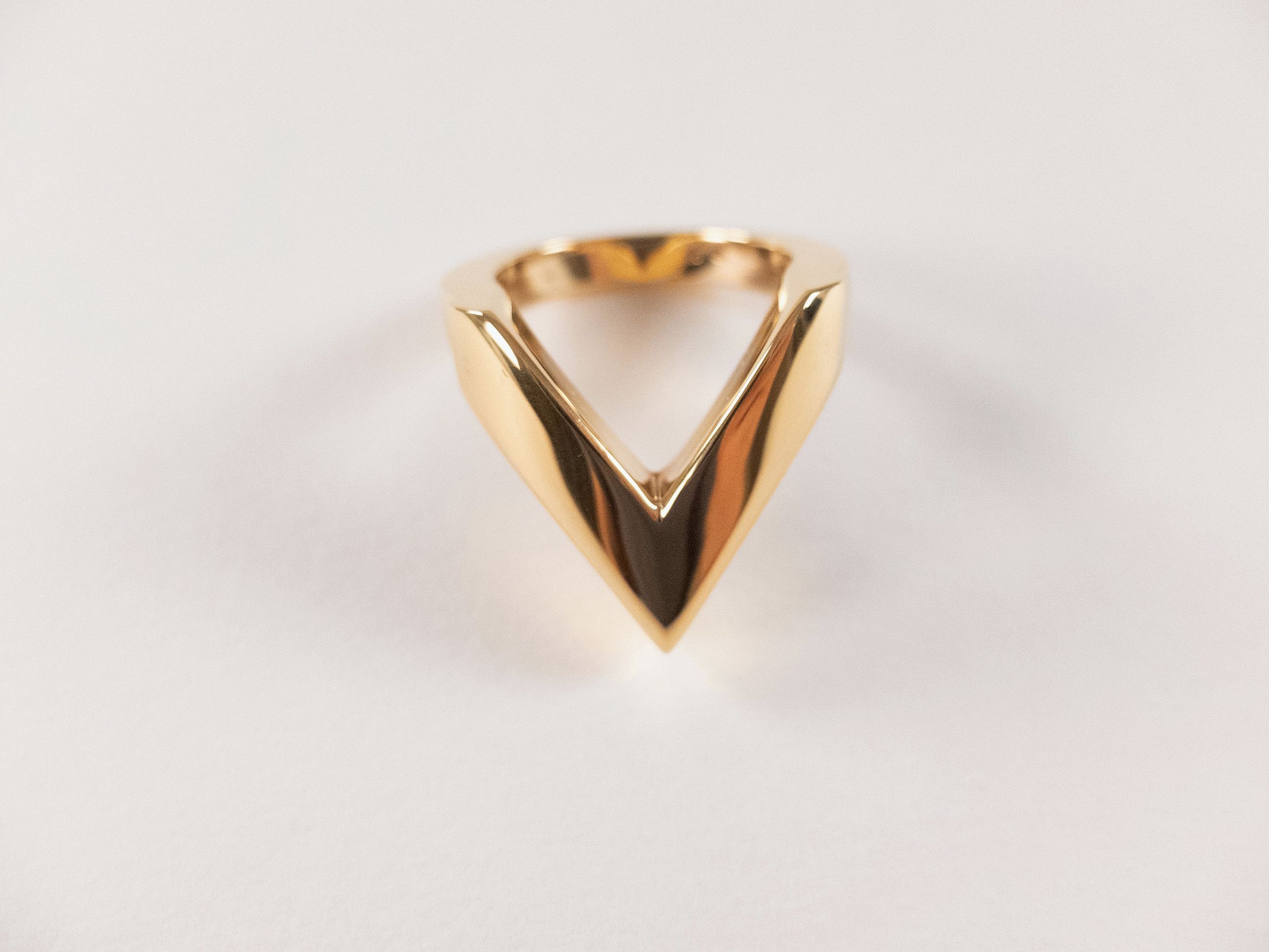 Bottega Veneta BOTTEGA VENETA gold plated silver triangle ring 9.5 21 q Size ONE SIZE - 4 Thumbnail