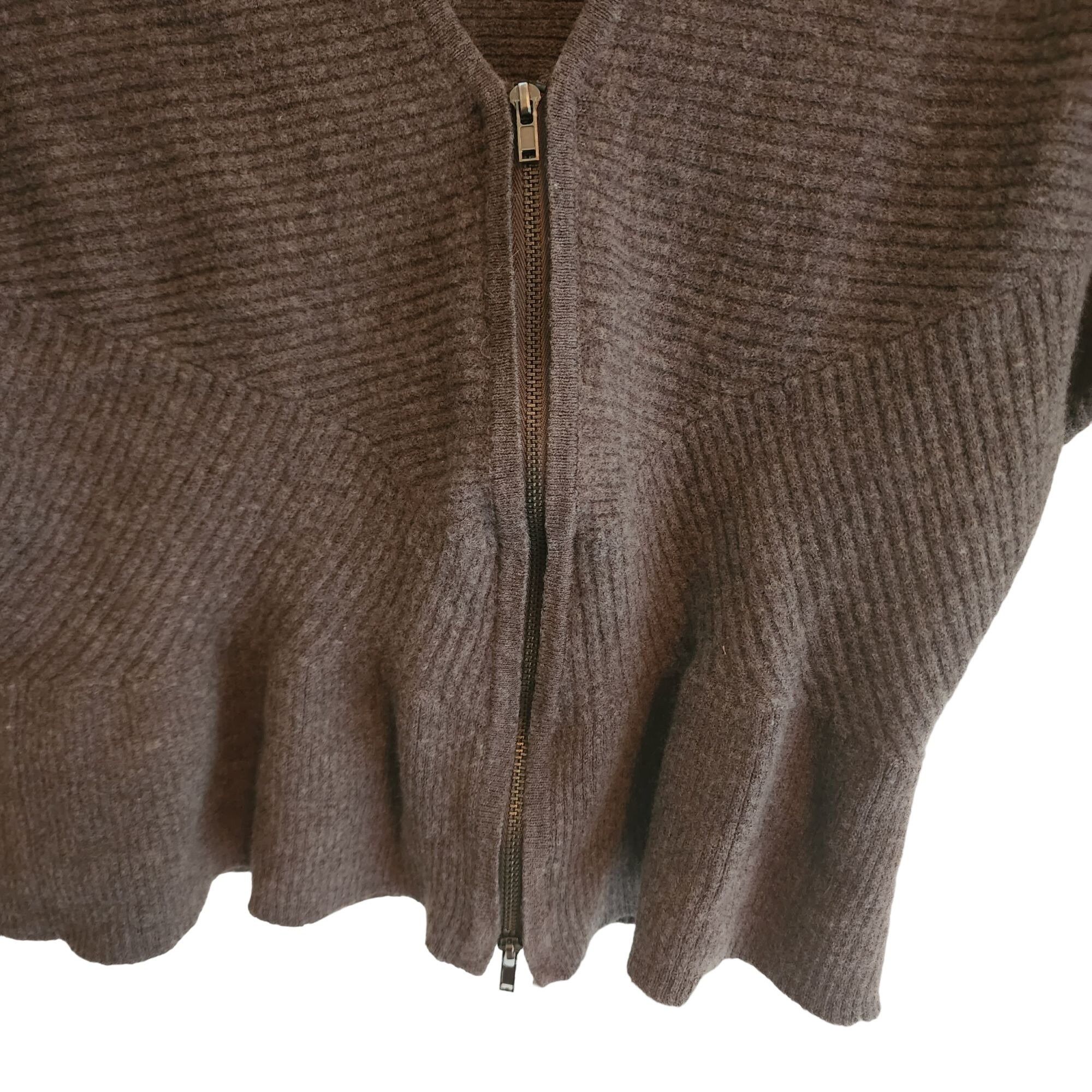 Eileen Fisher Eileen Fisher lightweight wool zip cardigan Brown Womens Siz Size L / US 10 / IT 46 - 5 Thumbnail