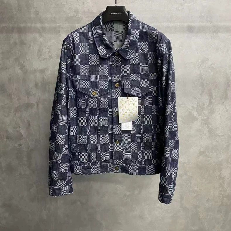 Louis Vuitton Louis Vuitton Black and grey checkerboard logo denim jacke Size US L / EU 52-54 / 3 - 1 Thumbnail