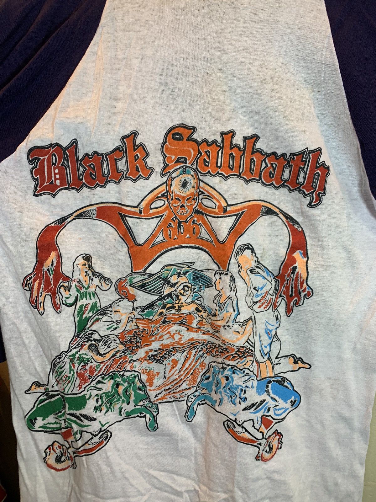 Band Tees × Black Sabbath × Vintage RARE* Vintage 1981 Black Sabbath Mob Rules Ozzy Raglan Shirt Size US L / EU 52-54 / 3 - 4 Thumbnail