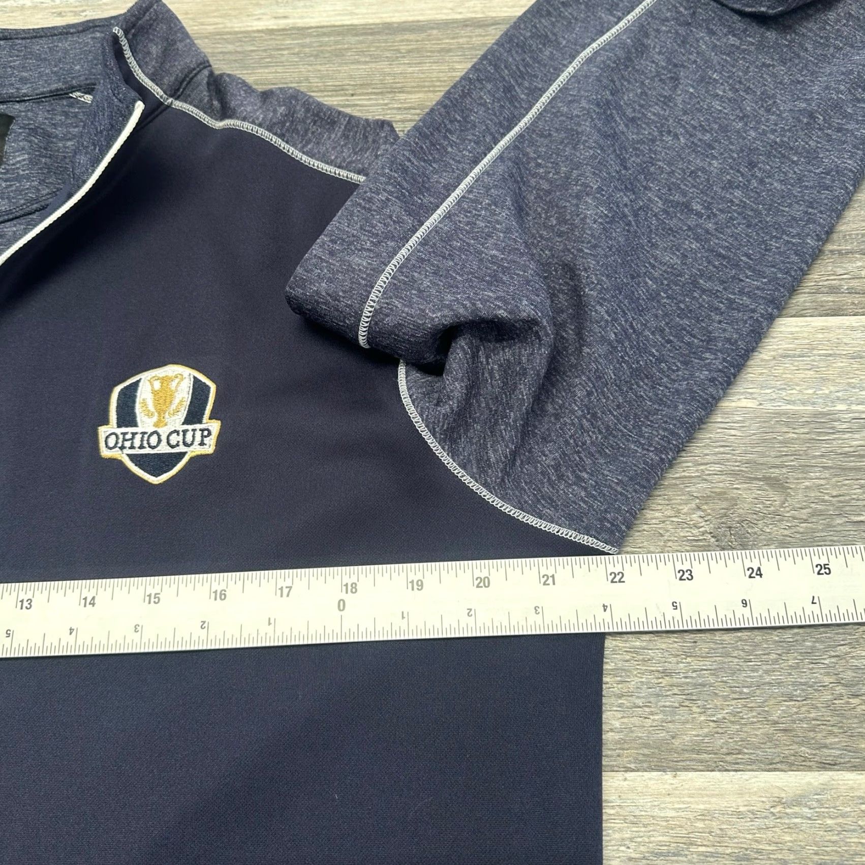 Footjoy Footjoy Ohio Cup Blue Mens M Athletic 1/4 Zip Golf Golfer Sweatshirt Size US M / EU 48-50 / 2 - 6 Thumbnail