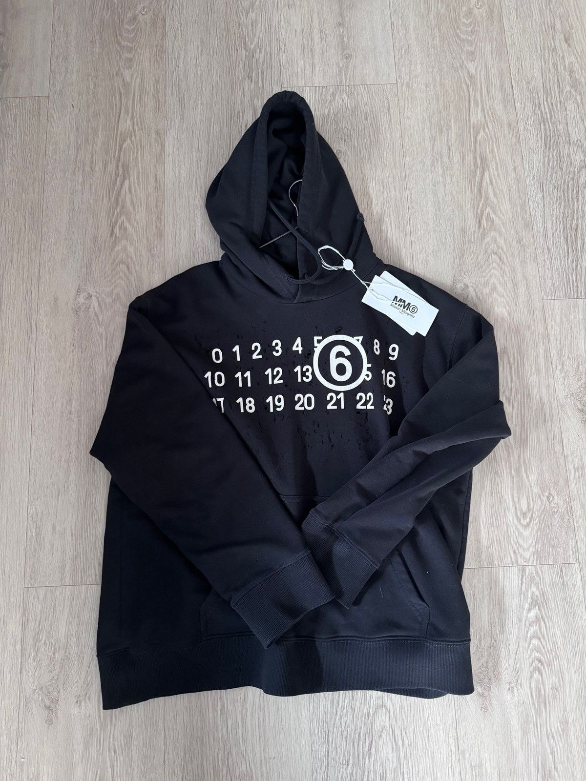 image of Mm6 Maison Margiela Hoodie in Black, Men's (Size Small)