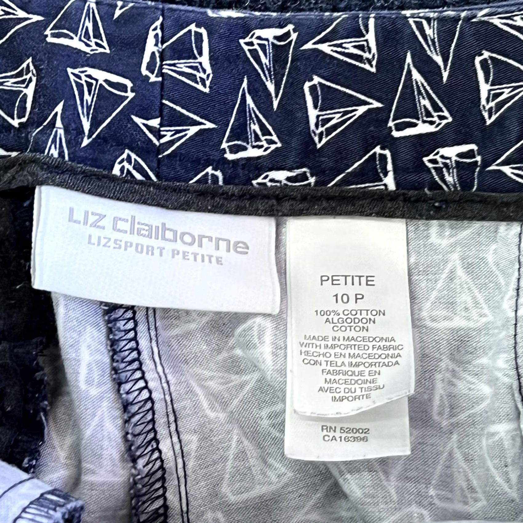 Liz Claiborne Liz Claiborne Womens 10P Blue Sailboat Print Chino Straight Leg Cotton Pants Size 32" / US 10 / IT 46 - 4 Thumbnail