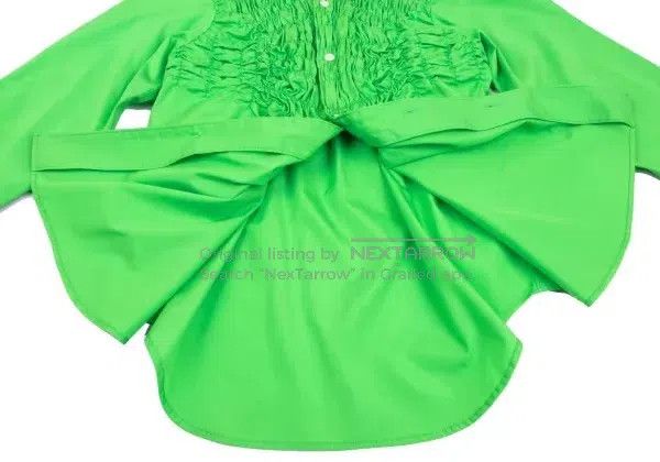 Comme des Garcons Comme Des Garcons Green Retro Lace Shirt Size XS / US 0-2 / IT 36-38 - 8 Thumbnail