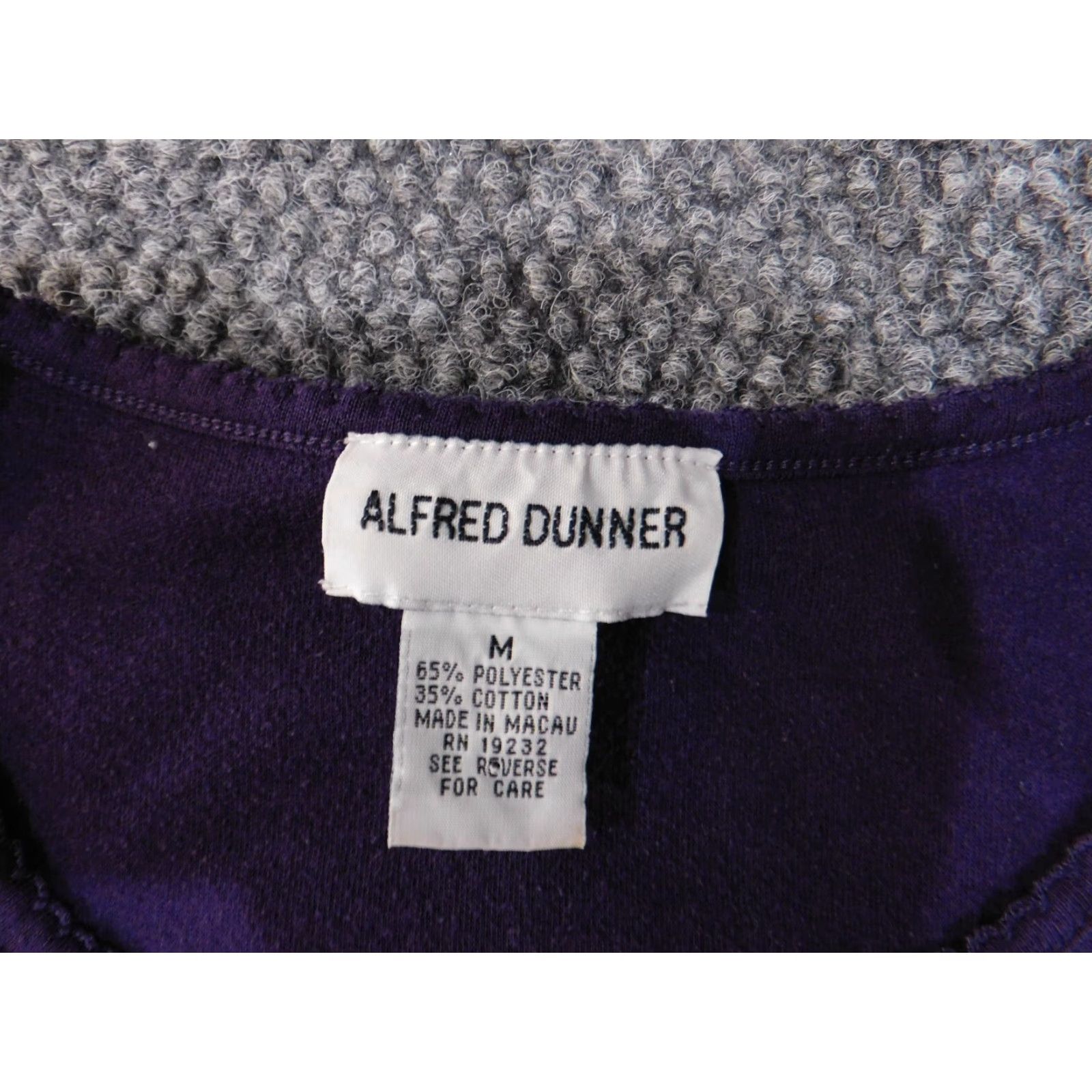 Vintage Alfred Dunner Sweater Pullover Womens Medium Purple Knit Raglan Short Sleeve Crew Neck Stretch Modern Casual Size M / US 6-8 / IT 42-44 - 4 Thumbnail