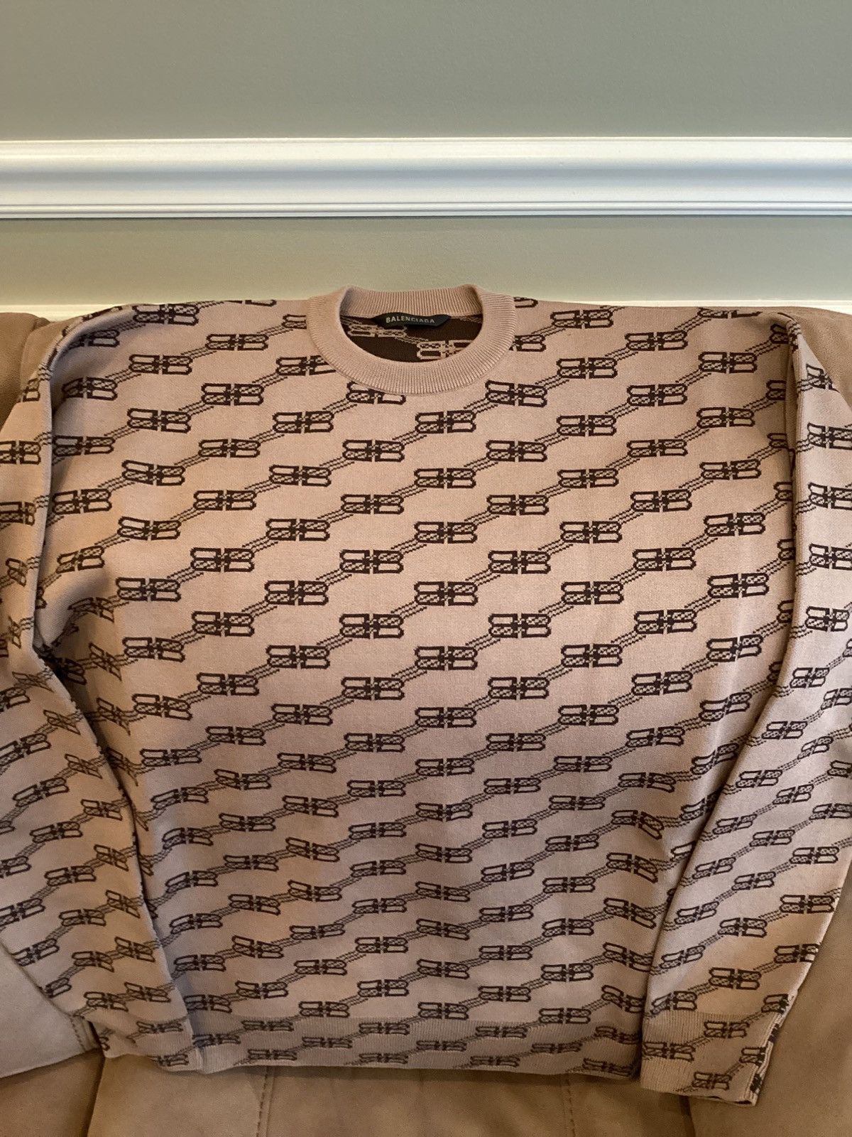Balenciaga BALENCIAGA BB Monogram Sweater in Brown Size US S / EU 44-46 / 1 - 1 Thumbnail