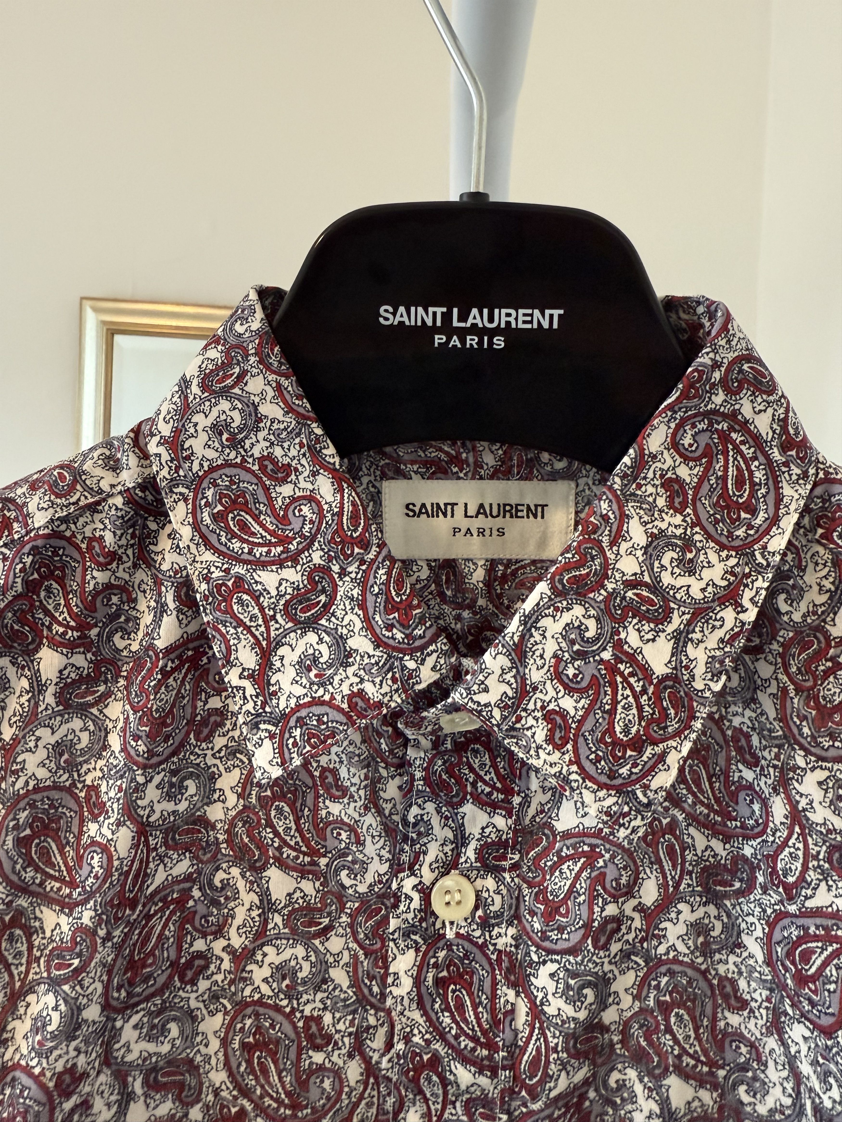 Hedi Slimane × Saint Laurent Paris SS17 Saint Laurent Paisley Shirt Size US M / EU 48-50 / 2 - 8 Thumbnail