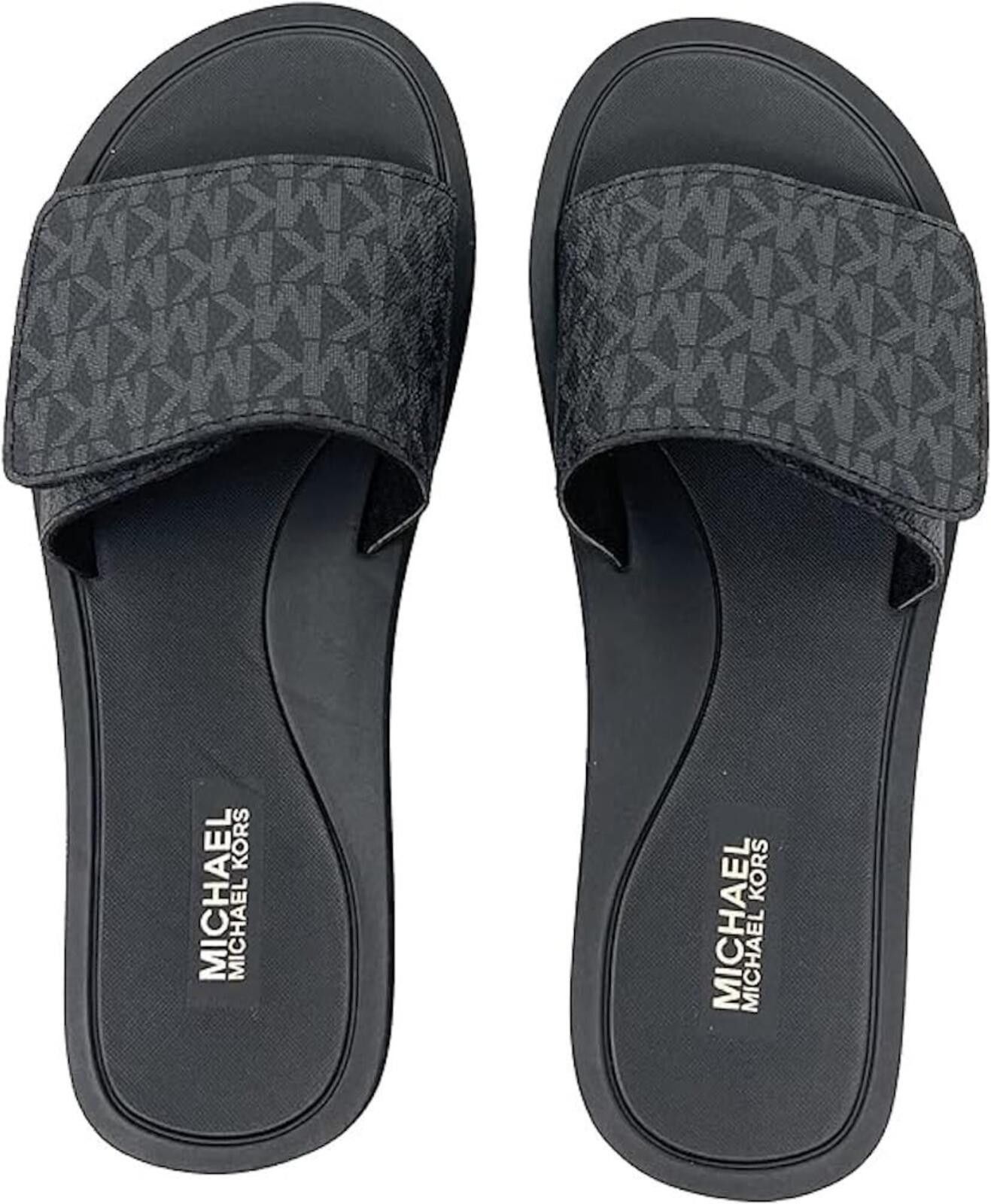 Michael Kors Michael Kors Print Eva Slide Sandals Black Size 11 NEW Size US 11 / IT 41 - 1 Thumbnail