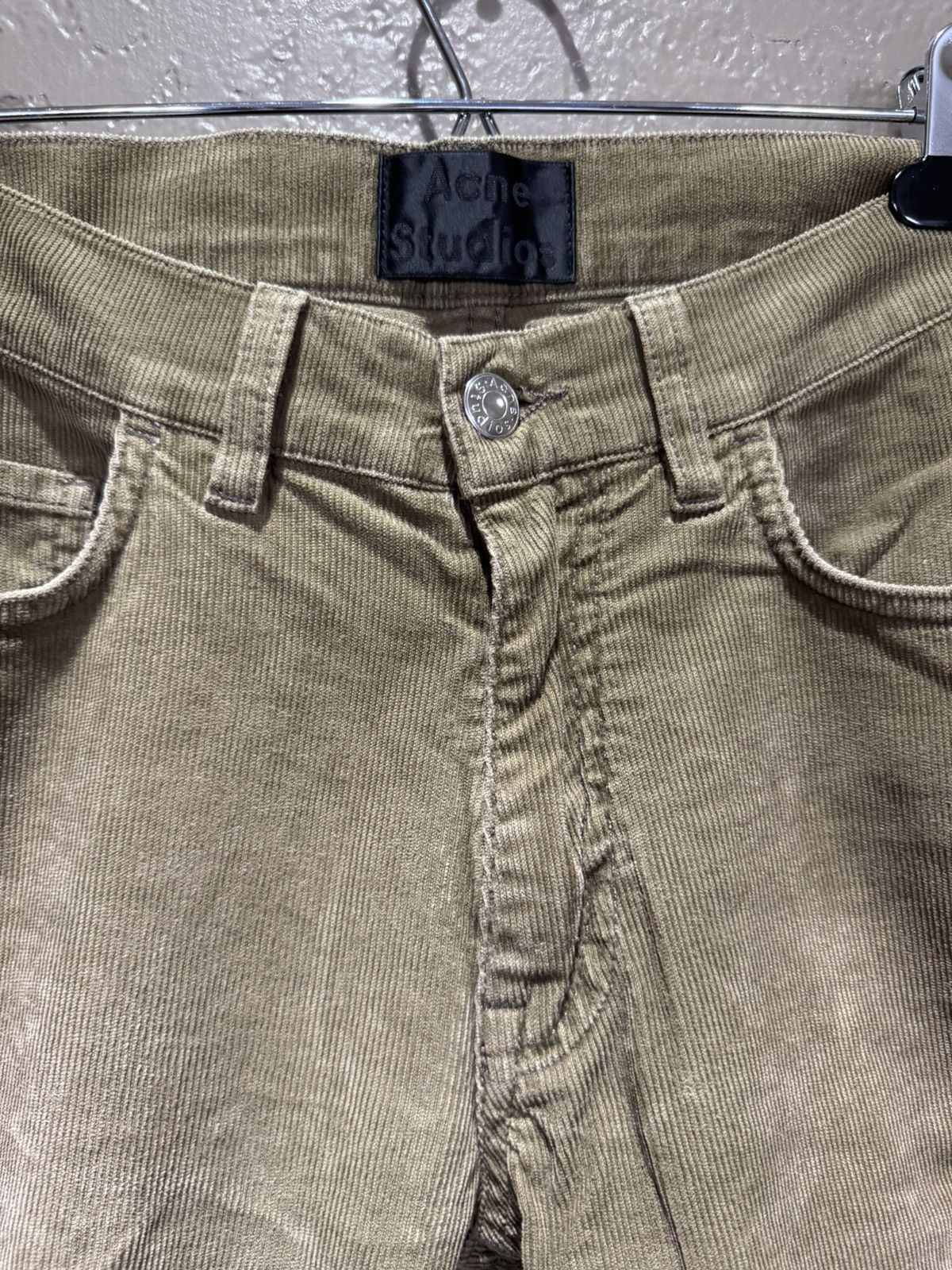 Acne Studios Acne Studios Green Olive Corduroy Pants Fine Soft Faded Slim Size US 30 / EU 46 - 2 Thumbnail