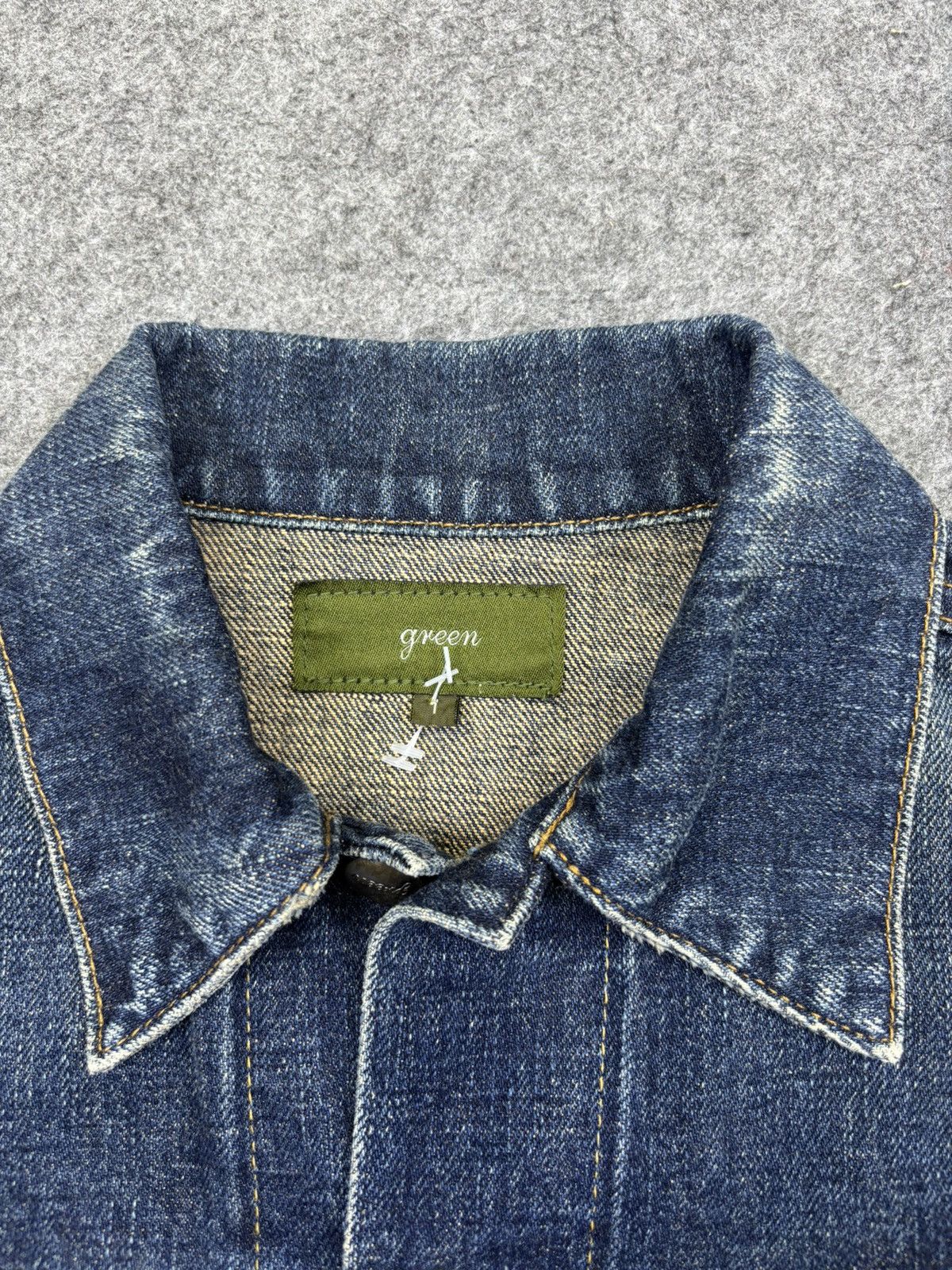 Japanese Brand 💥Selvedge Trucker💥green Selvedge Type 3 Trucker F817 Size US XXS / EU 40 - 5 Thumbnail