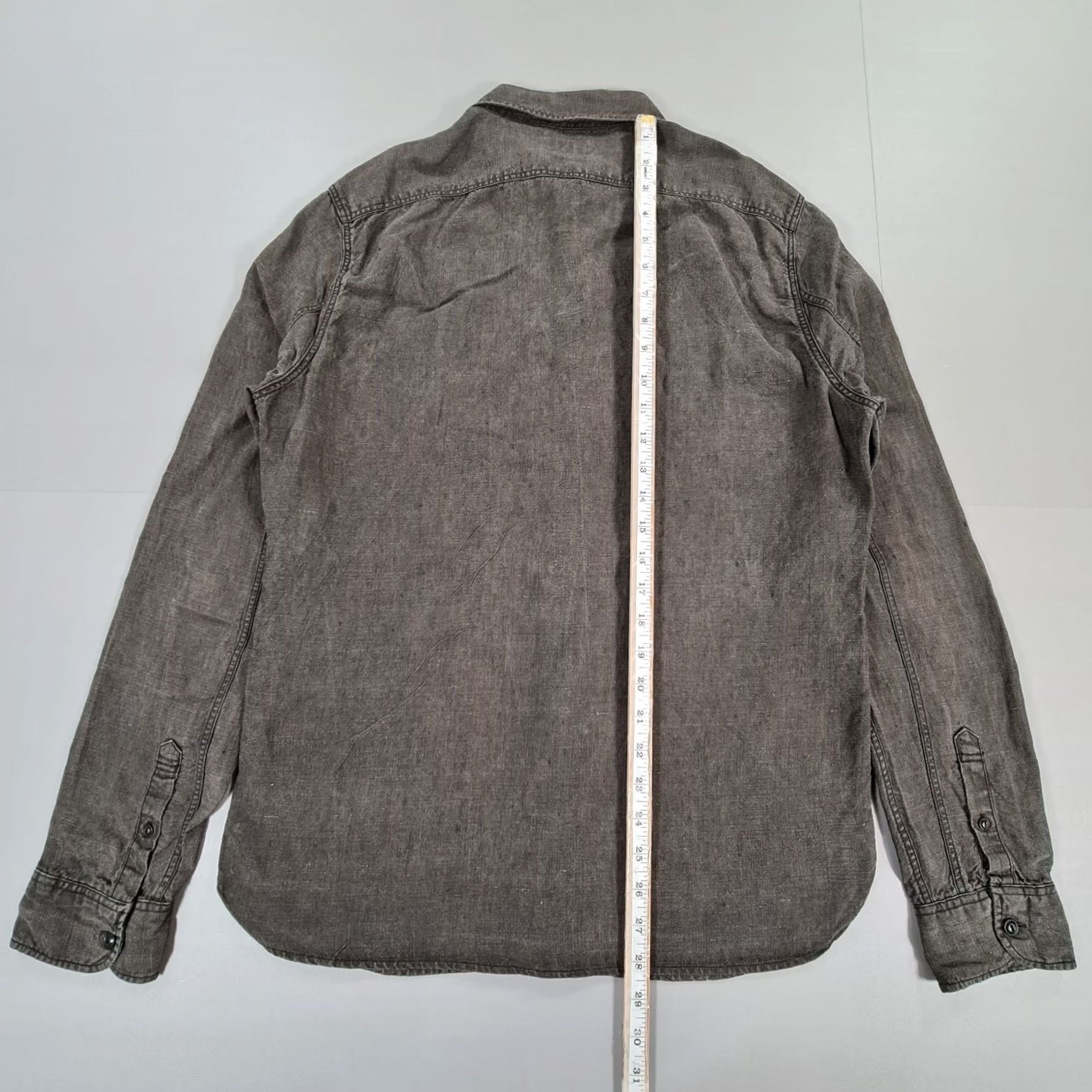 Allsaints Allsaints Mens Shirt Grey 100% Linen Button-Up Long Sleeve Collared M Casual City Holiday Modern Size US M / EU 48-50 / 2 - 6 Thumbnail