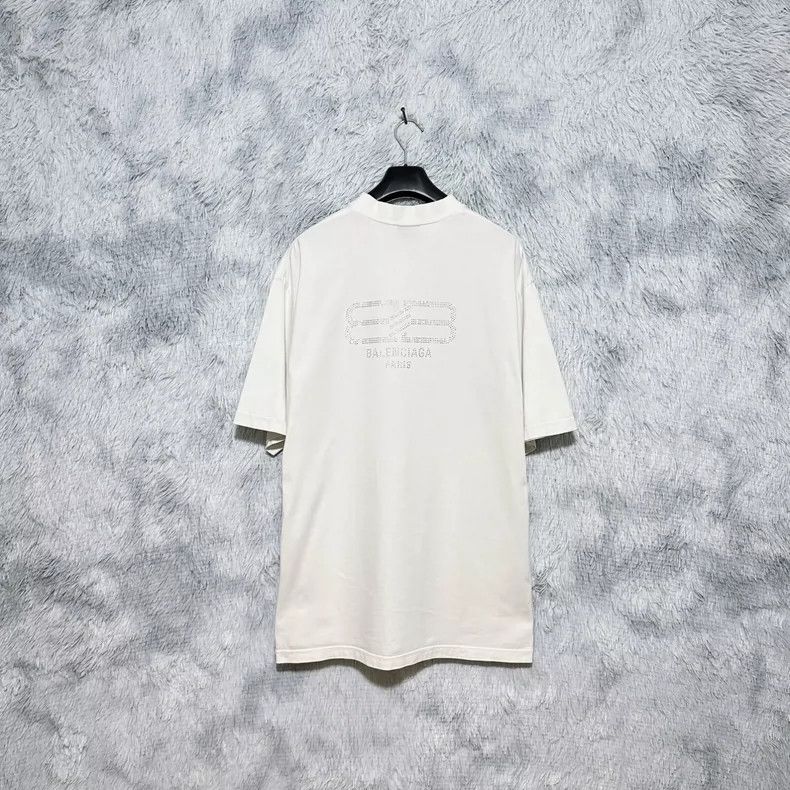 Balenciaga Balenciaga Diamond Printed Logo Short Sleeve T-Shirt White Size US S / EU 44-46 / 1 - 1 Thumbnail