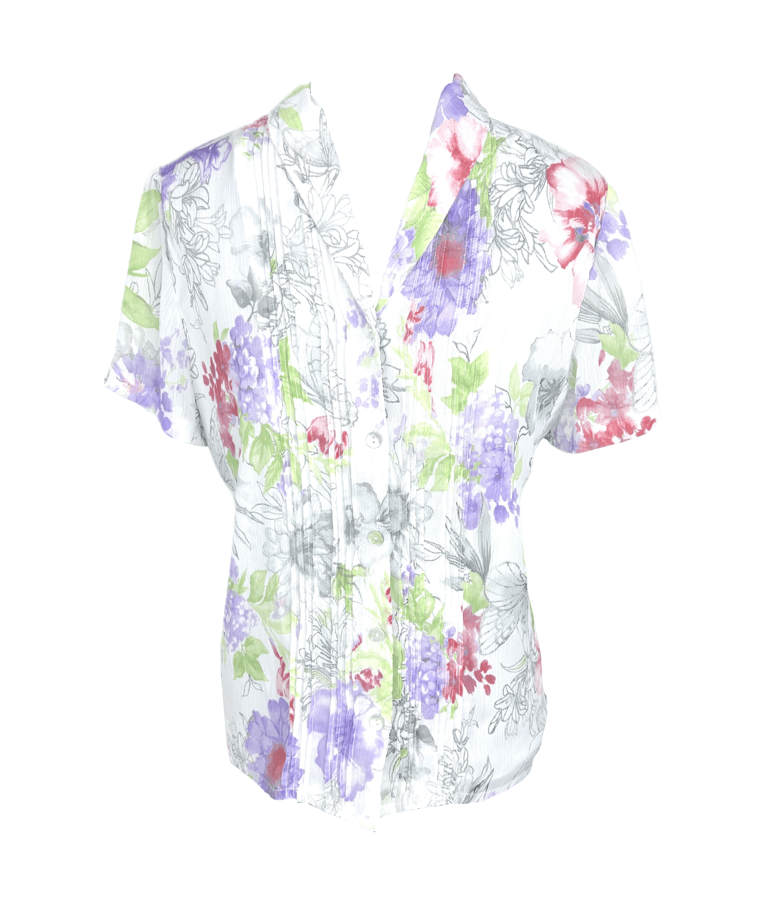 Vintage 1990's Alfred Dunner Floral Blouse Size XL / US 12-14 / IT 48-50 - 2 Thumbnail