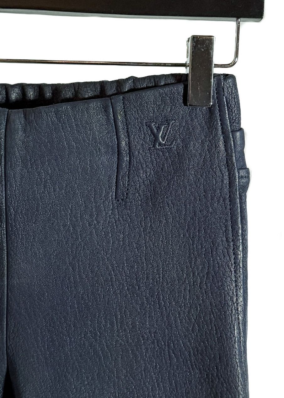 Louis Vuitton Louis Vuitton 2013 Navy Blue Lambskin Leather Leggings Size 27" / US 4 / IT 40 - 3 Thumbnail