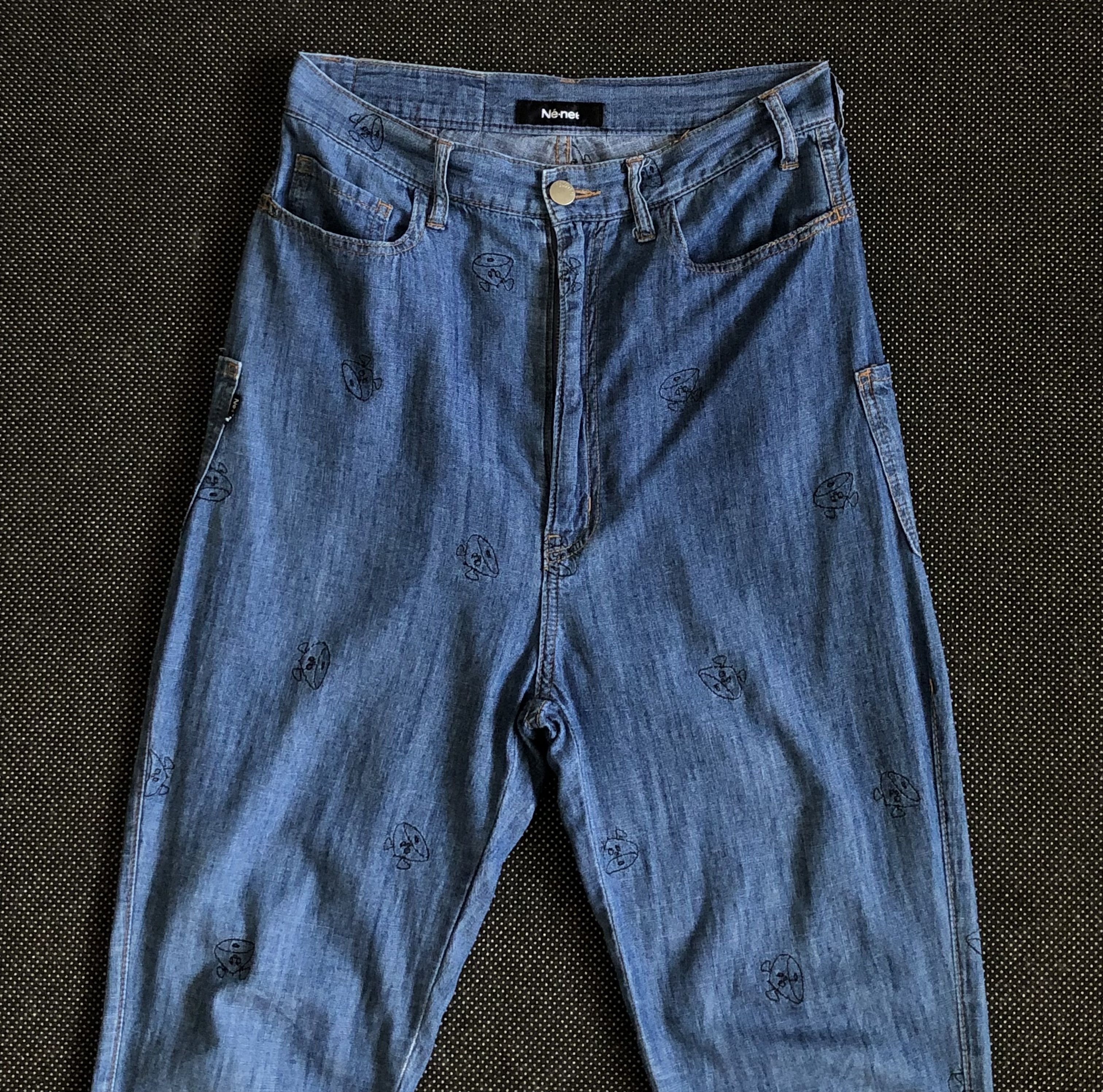 Issey Miyake RARE🔥SS14 NÉ-NET BUCKLEBACK AO EMBROIDERY DROP CROTCH Size 29" - 3 Thumbnail