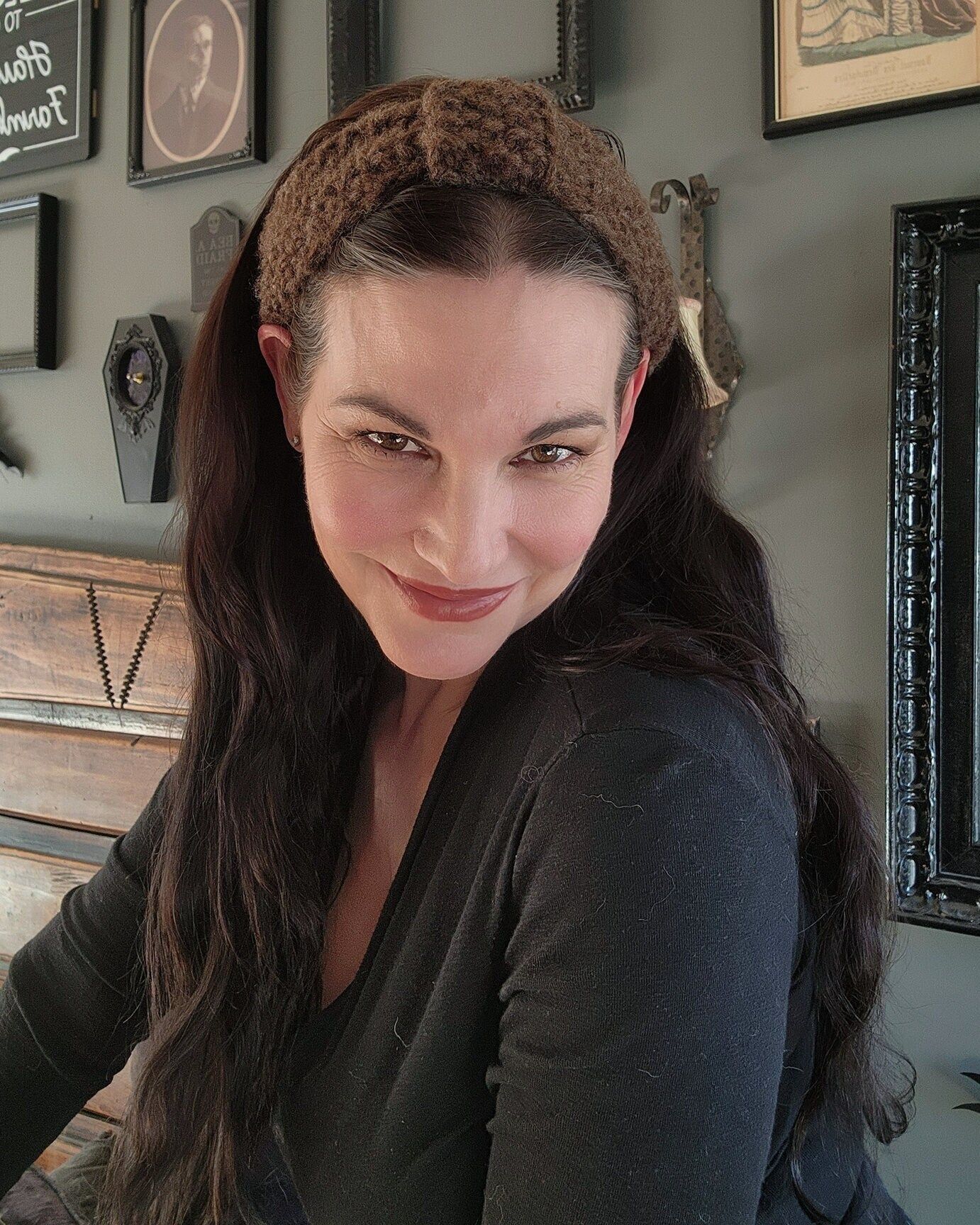Handmade Hand Knit Headband, Earwarmer in Brown, "Highlands", One of Size ONE SIZE - 3 Thumbnail