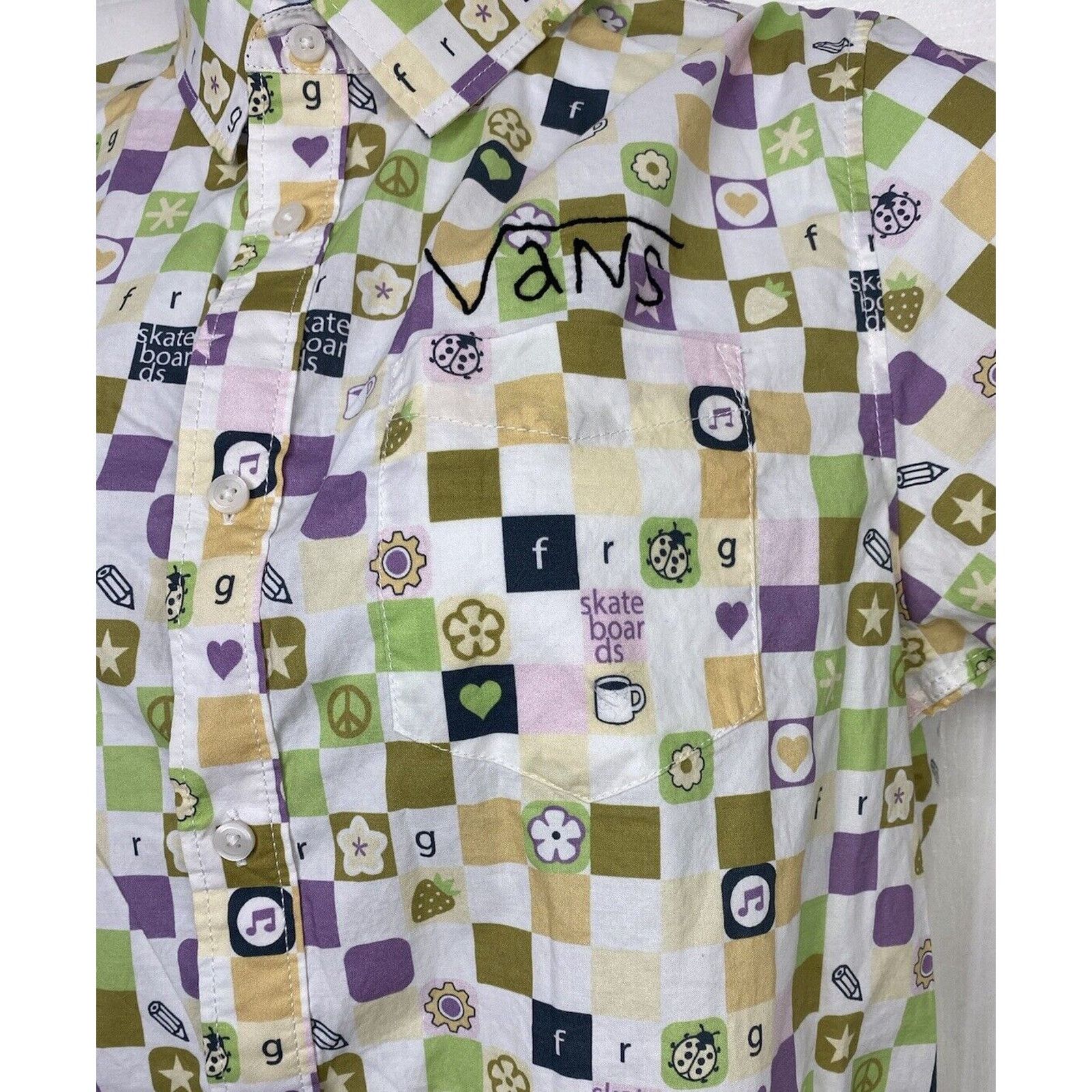 Vans Vans Frog Skateboards Short Sleeve Button Shirt Checkerboard Size US M / EU 48-50 / 2 - 2 Thumbnail