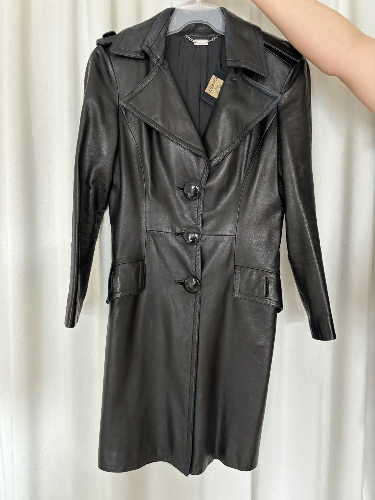 Versace Versace Leather Coat in IT44 Size M / US 6-8 / IT 42-44 - 1 Thumbnail