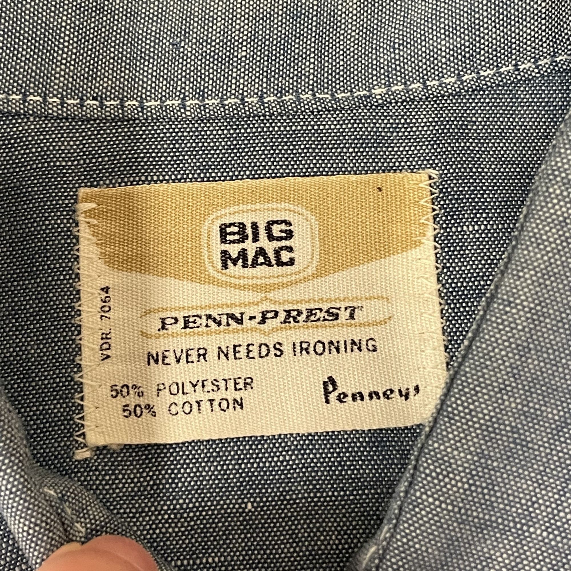 Big Mac Vtg Penneys Big Mac CHAMBRAY Mechanic Work SHOP Shirt Size US XL / EU 56 / 4 - 7 Thumbnail