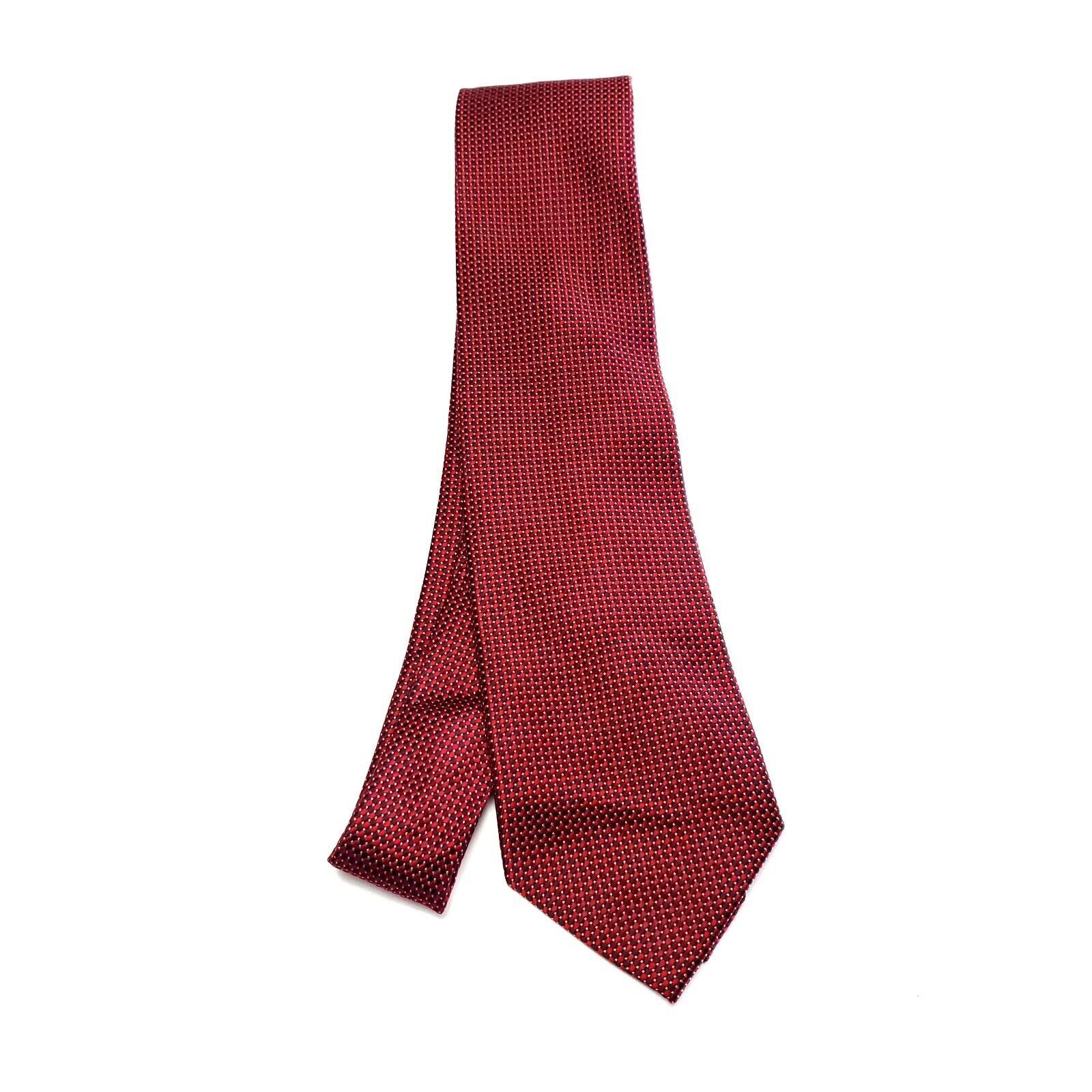 Van Heusen Van Heusen Red Silk Tie Woven Short Check Size ONE SIZE - 6 Thumbnail