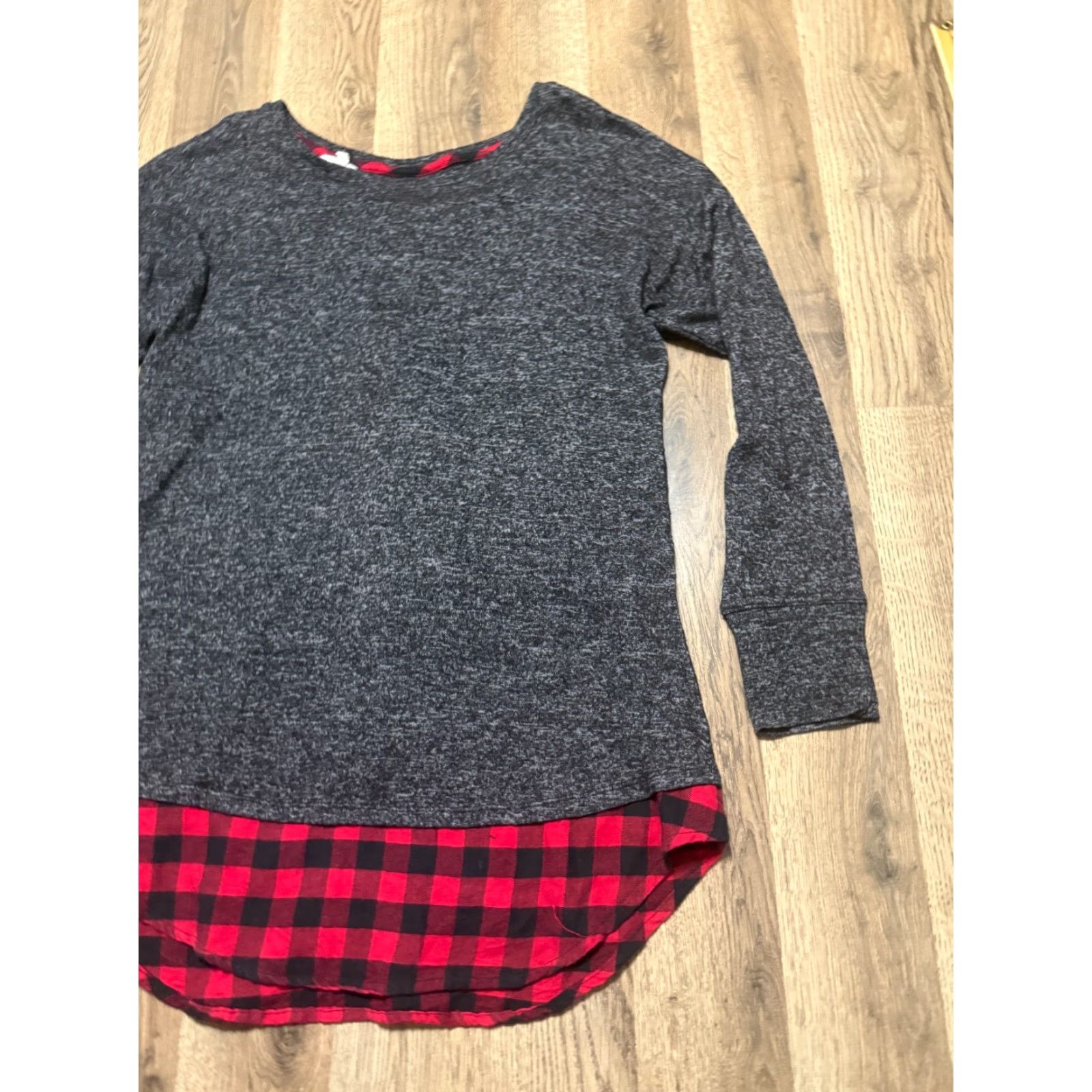 Vintage Maurices Shirt Women's Medium Red Black Grey Plaid Long Sleeve Shirt Size M / US 6-8 / IT 42-44 - 4 Thumbnail