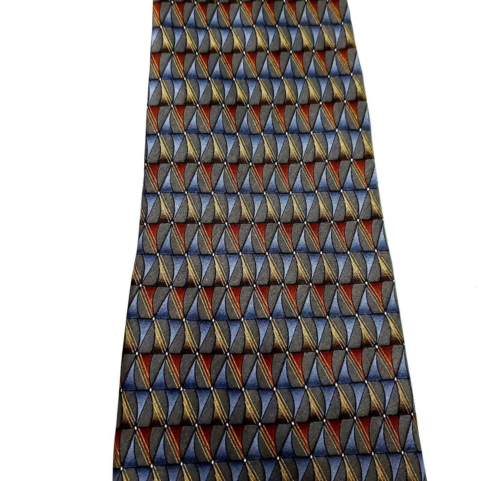 Van Heusen Van Heusen Silk Tie Print Green Wide Geometric Size ONE SIZE - 2 Thumbnail
