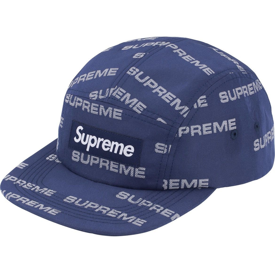Supreme Supreme Reflective Jacquard Camp Cap Navy FW24 Size ONE SIZE - 1 Thumbnail