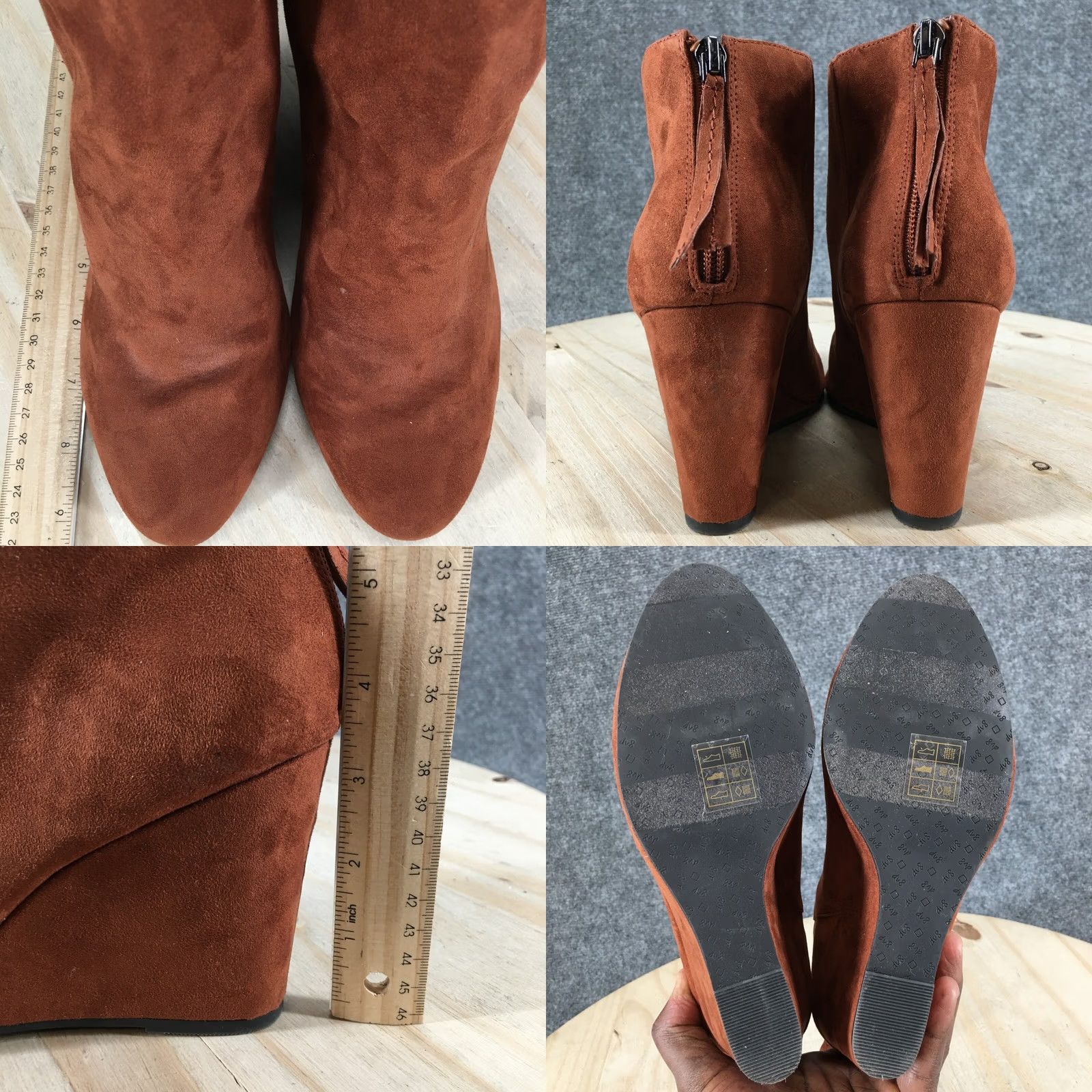 Dolce Vita DV Dolce Vita Boots Womens 9 Casual Back Zip Wedge Ankle Bootie Brown Fabric Boots Women 9 Brown Fabric Wedge Ankle Bootie Dolce Vita Mens? Size US 9 / IT 39 - 8 Thumbnail