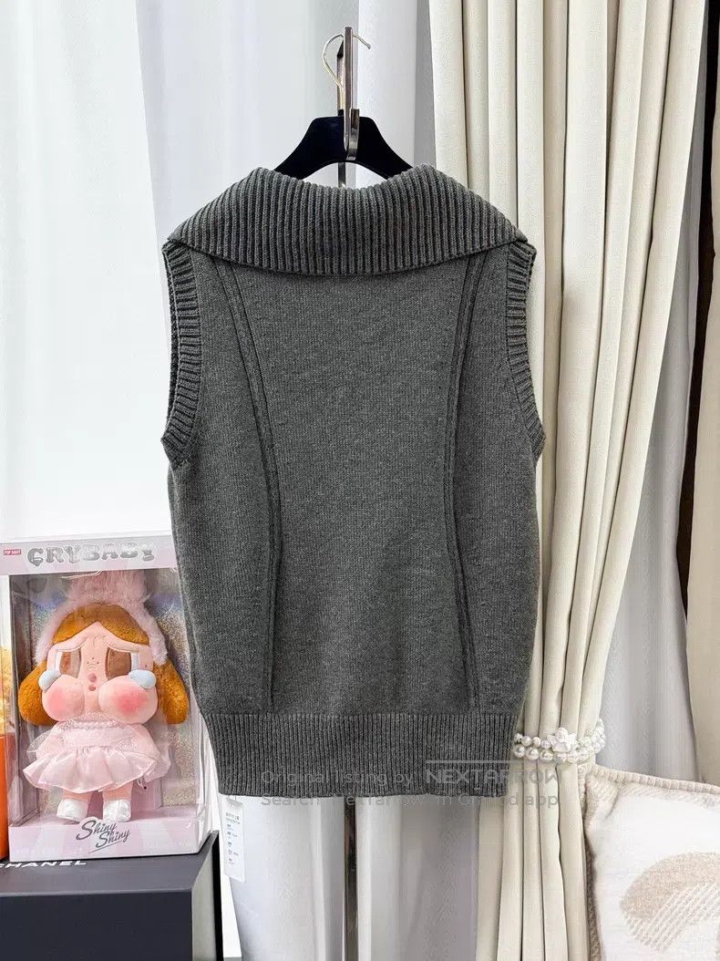 Chanel Chanel Lapel zipper cashmere knitted vest Size XXS / US 00 / IT 34 - 3 Thumbnail