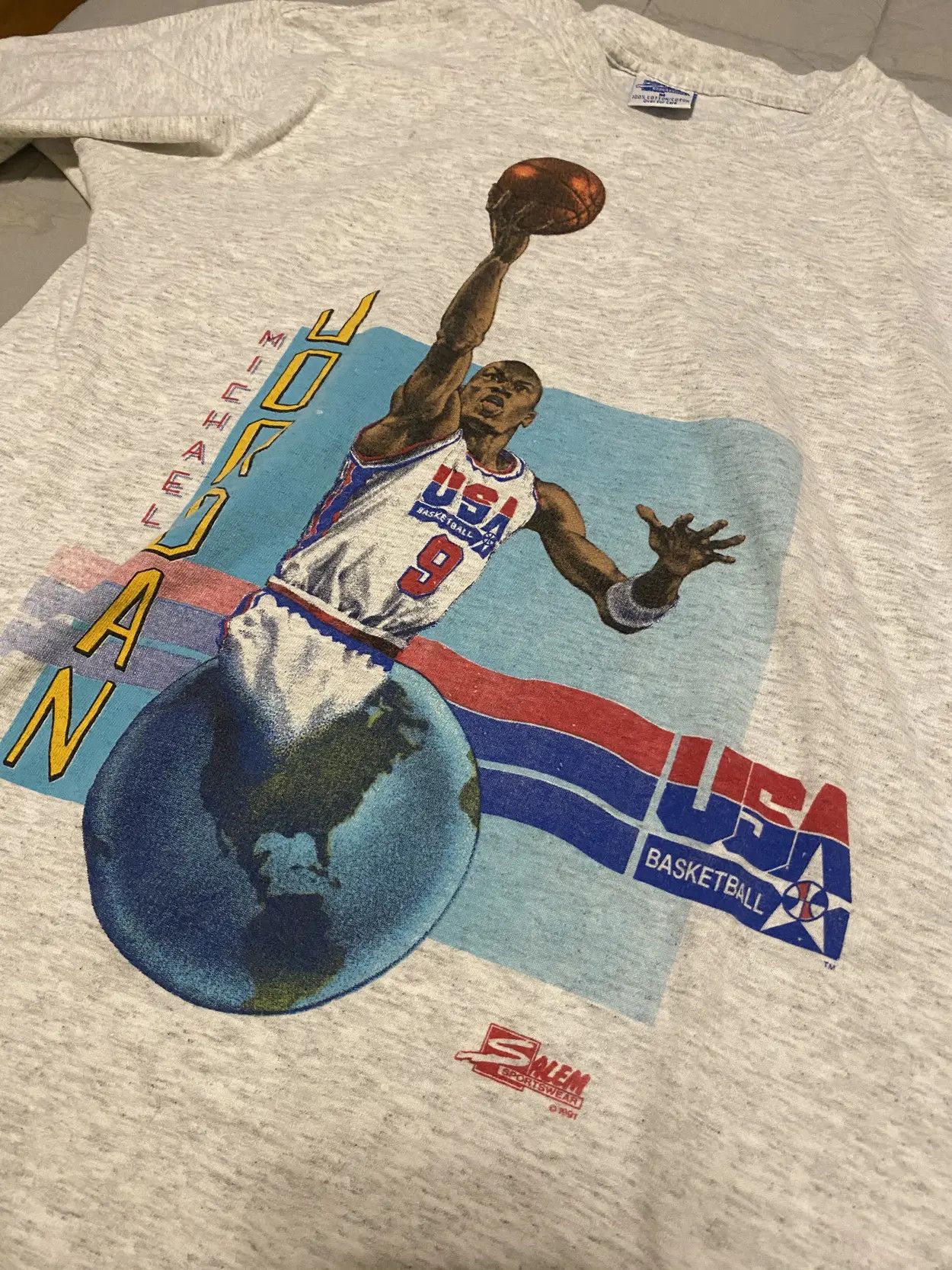 Salem Sportswear Vintage Jordan T Shirt Size US M / EU 48-50 / 2 - 1 Thumbnail