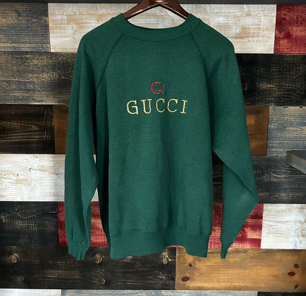 Vintage Vintage gucci bootleg in a hanes sweat Size US XL / EU 56 / 4 - 1 Thumbnail