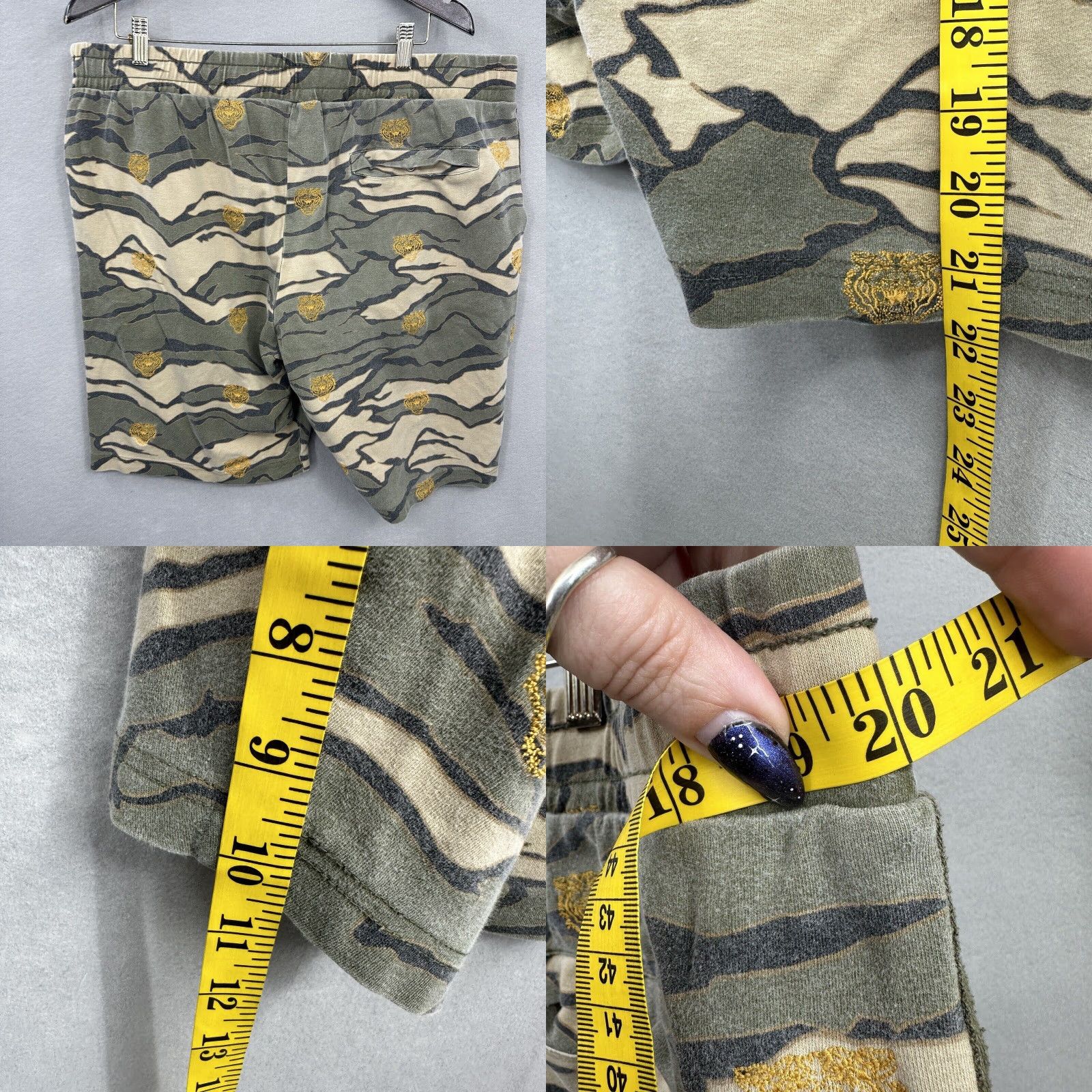 Sean John Sean John Shorts Mens XL Tiger Embroidered Pocket Cargo Hip Hop Beig e Casual Cotton Front Flat Pockets Drawstring 90s Vintage Mens Size US 36 / EU 52 - 8 Thumbnail
