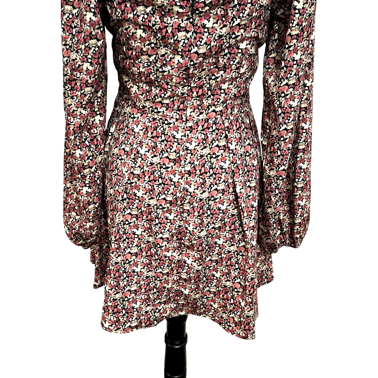 Other Lush Mini Dress Floral Pattern Long Puff Sleeve Multi M NWOT Size M / US 6-8 / IT 42-44 - 7 Thumbnail