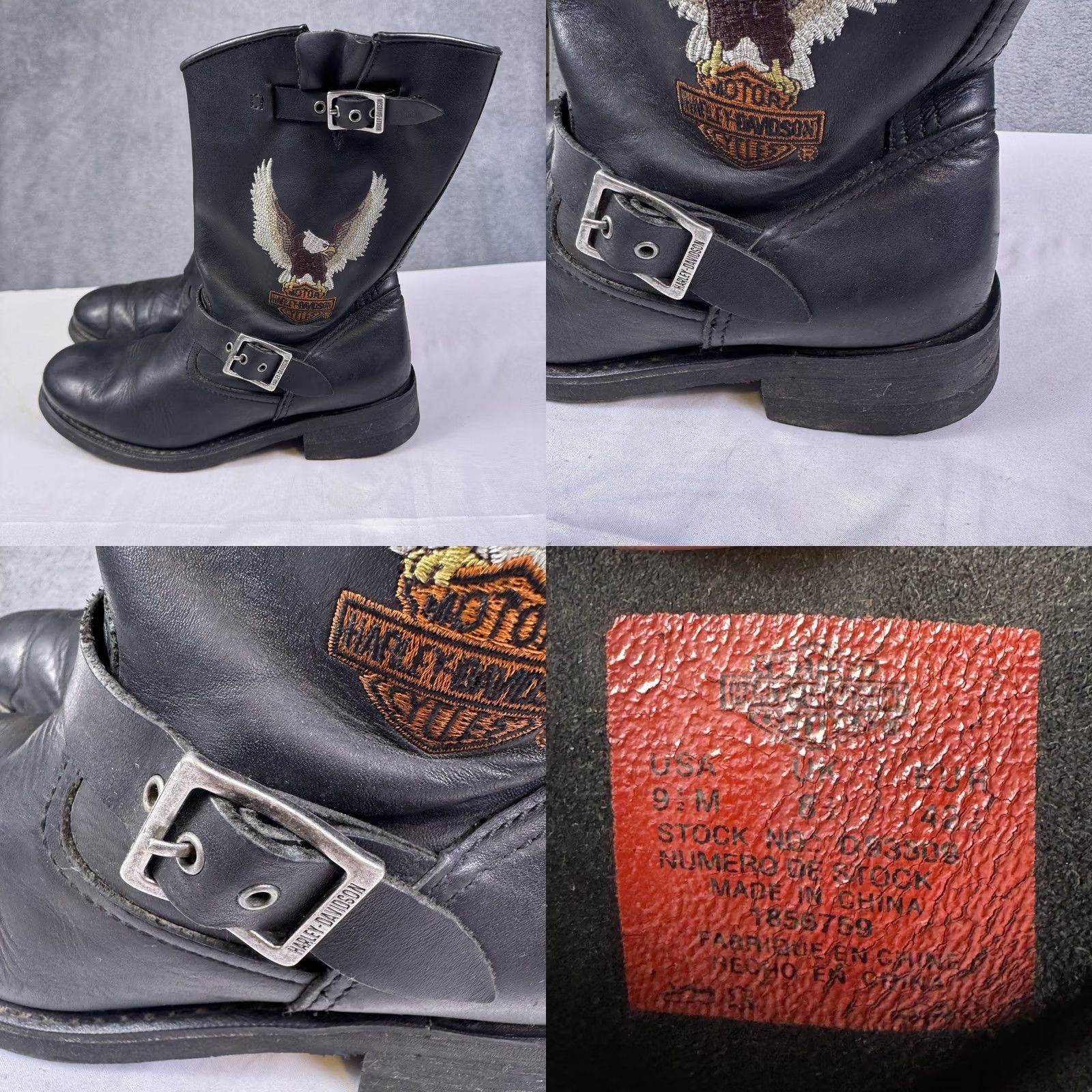 Harley-Davidson Eagle Boots Mens 9.5 Biker Leather Pull On  display picture 2