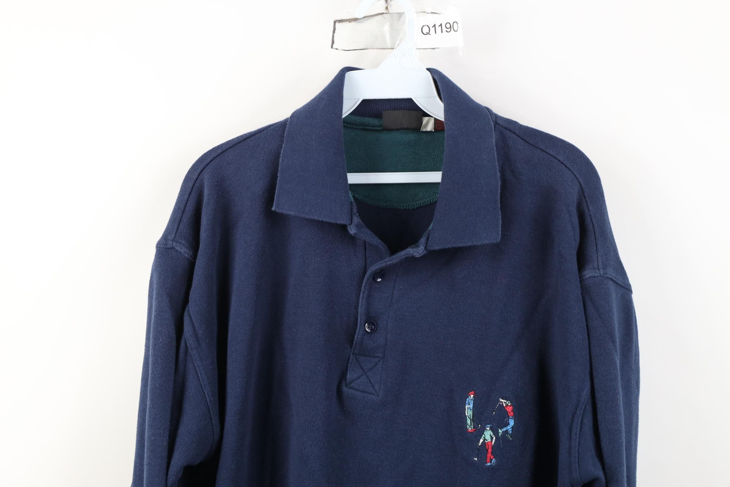 Vintage Vintage 90s Streetwear Heavyweight Long Sleeve Polo Shirt Size US XL / EU 56 / 4 - 2 Thumbnail