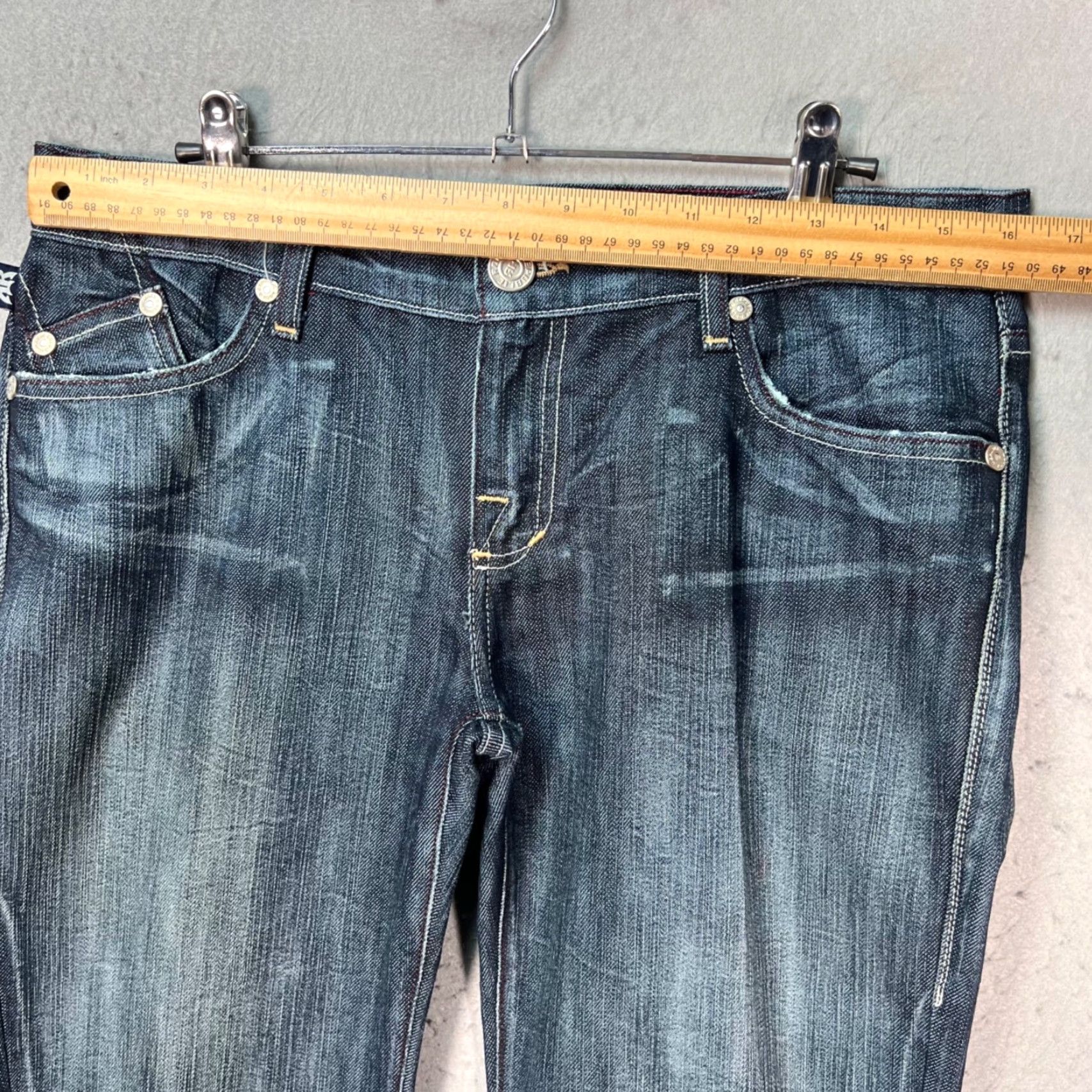 Vintage Rock & Republic Jeans Bootcut Womens 29 Distressed Dark Wash Denim Blue Regular 5-Pocket Inseam 30 Jeans Mens Womens Size 24" / US 00 / IT 34 - 6 Thumbnail