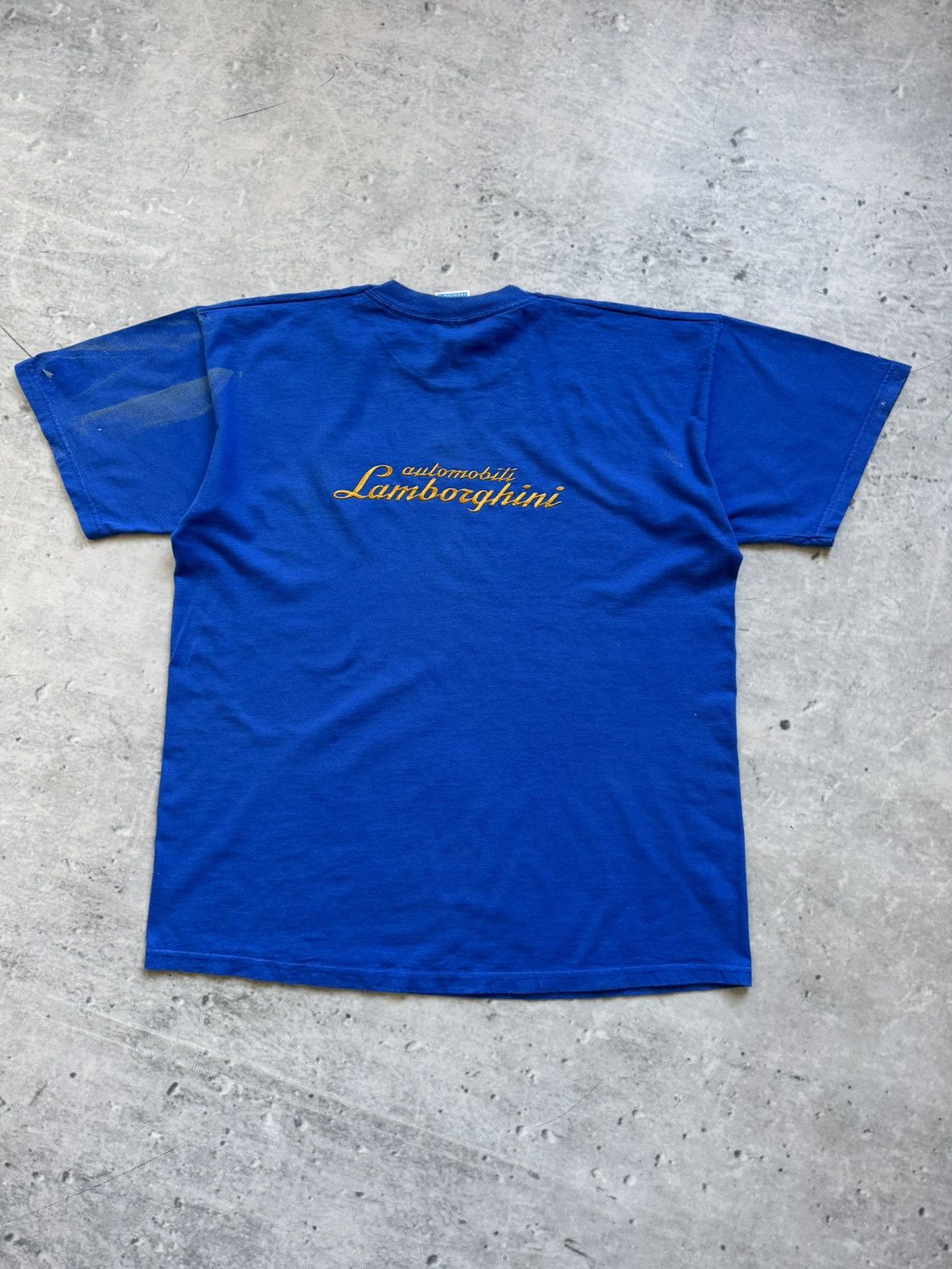 Lamborghini Lamborghini automobili vintage big logo blue tee Size US XL / EU 56 / 4 - 2 Thumbnail