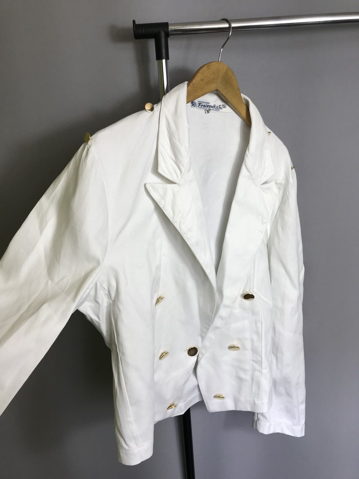 Vintage NWT fraizzoli milano jacket mens white vintage 80s Italy Size 44R - 2 Thumbnail